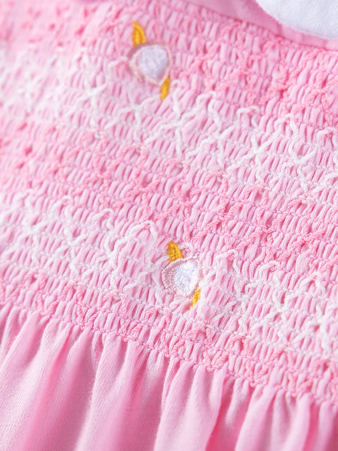 Children's Smocked Bodice Peter Pan Collar Dress designed for comfort and style at Lookzlike