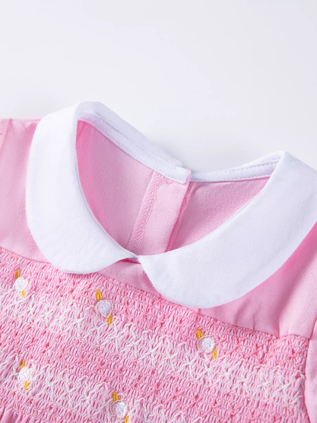 Children's Smocked Bodice Peter Pan Collar Dress designed for comfort and style at Lookzlike