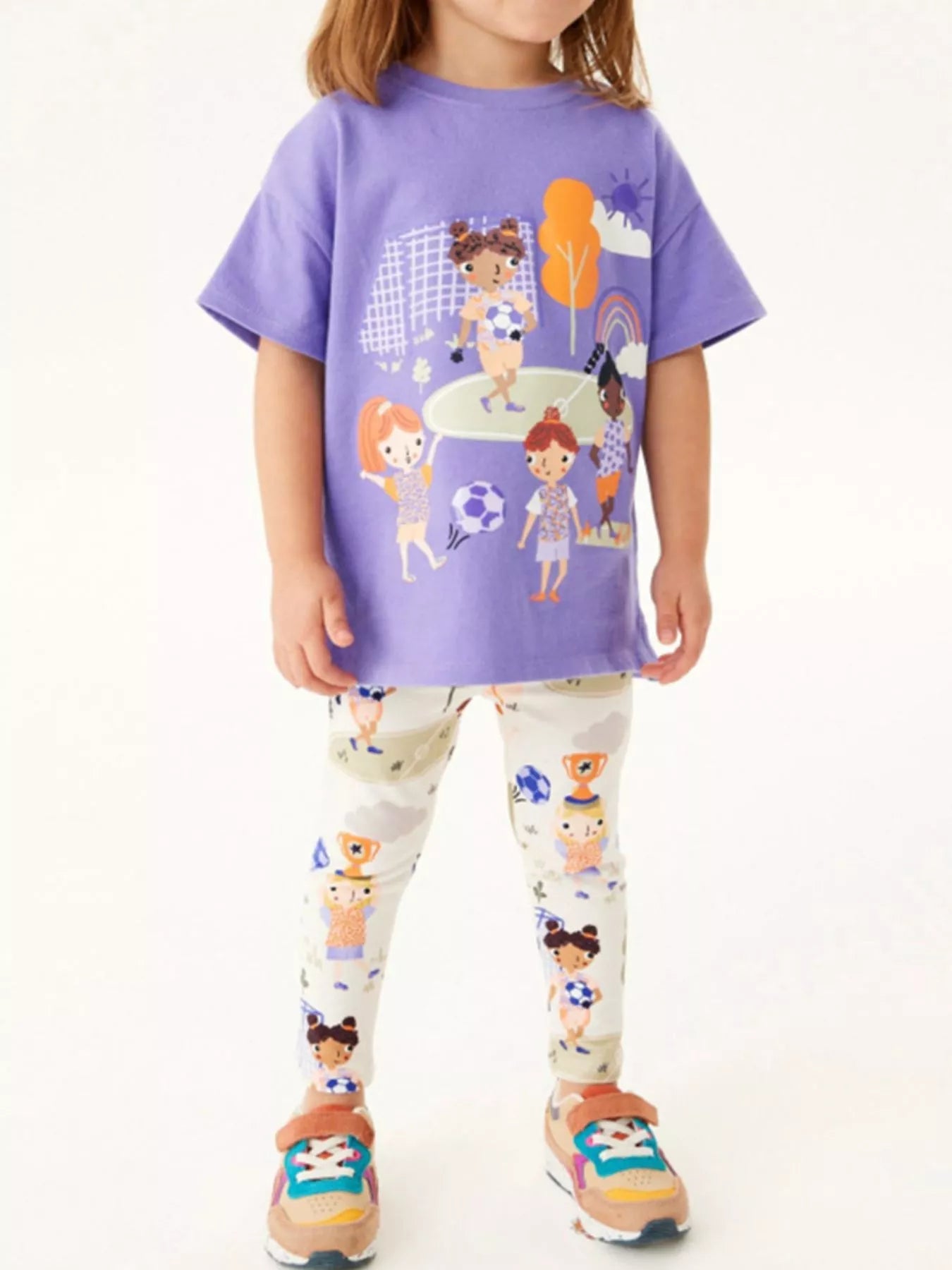Children's Soccer Graphic Tee and Printed Leggings Set designed for comfort and style at Lookzlike