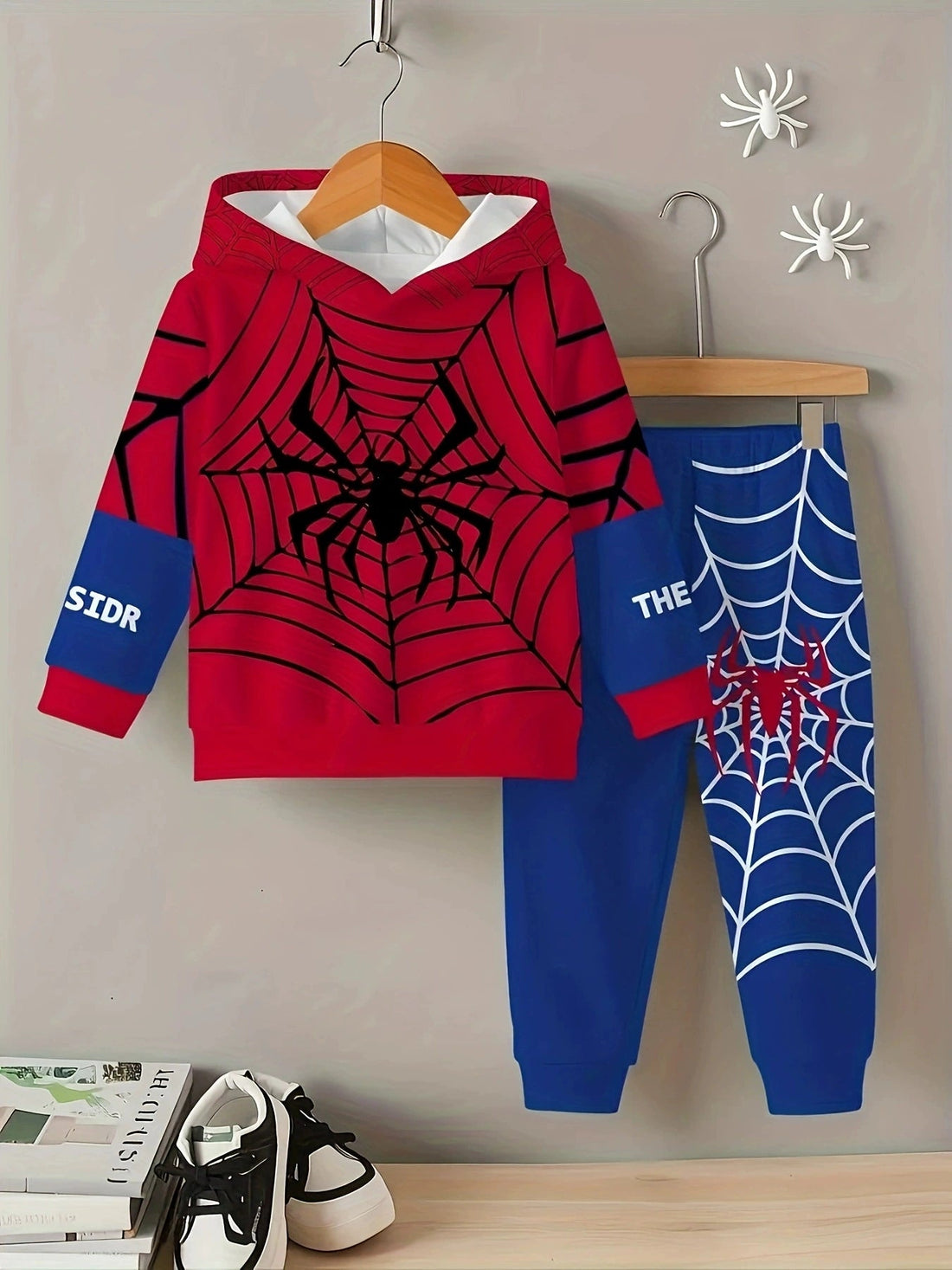 Children's Spider Web Hoodie and Pants Set designed for comfort and style at Lookzlike