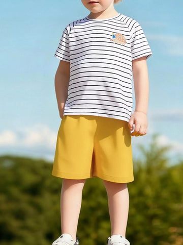 Children's Striped Crew Neck T-Shirt designed for comfort and style at Lookzlike