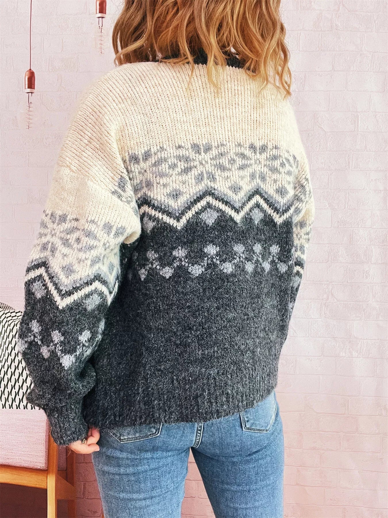 Christmas Button Up Drop Shoulder Cardigan designed for comfort and style at Lookzlike