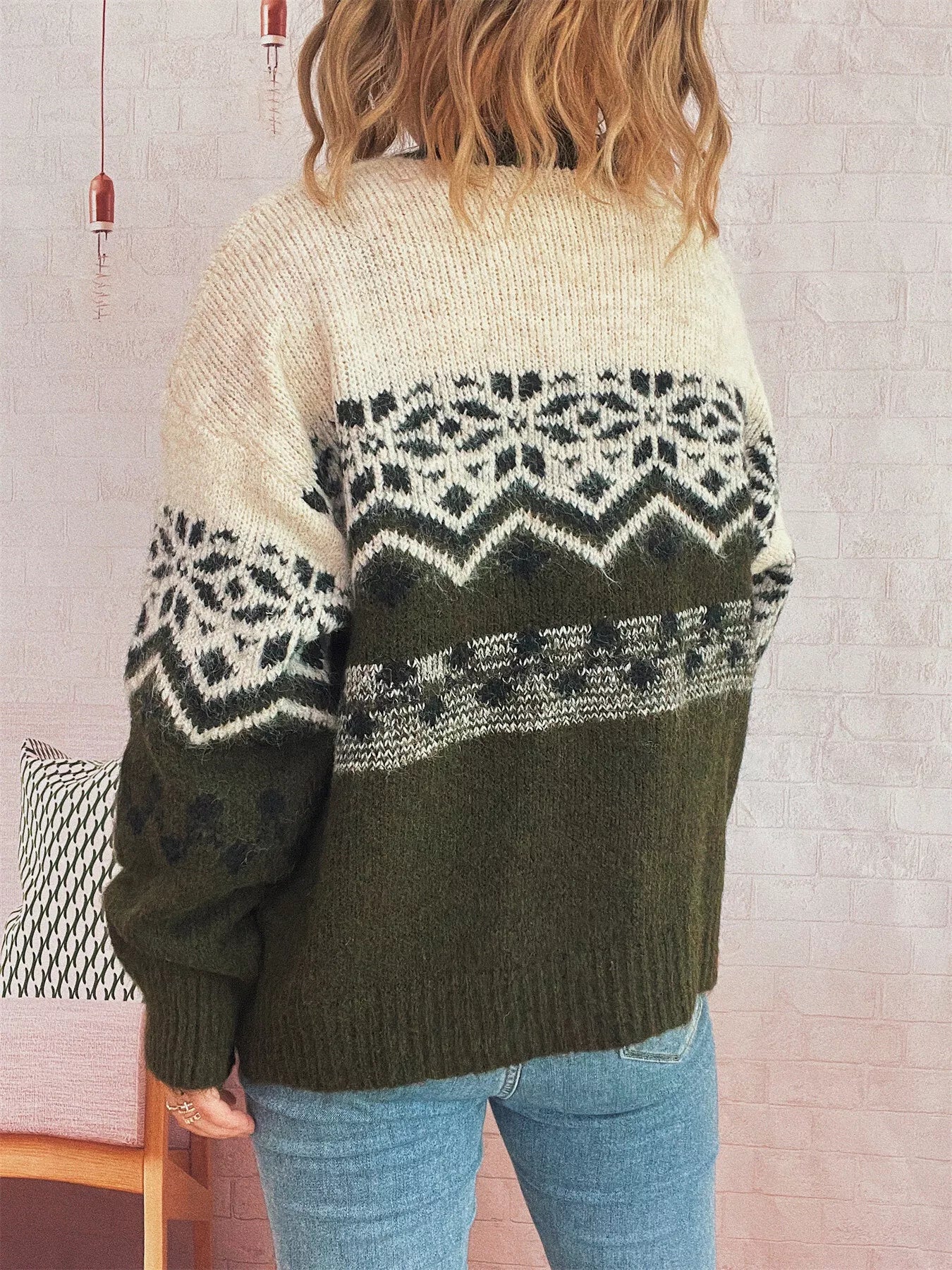 Christmas Button Up Drop Shoulder Cardigan designed for comfort and style at Lookzlike