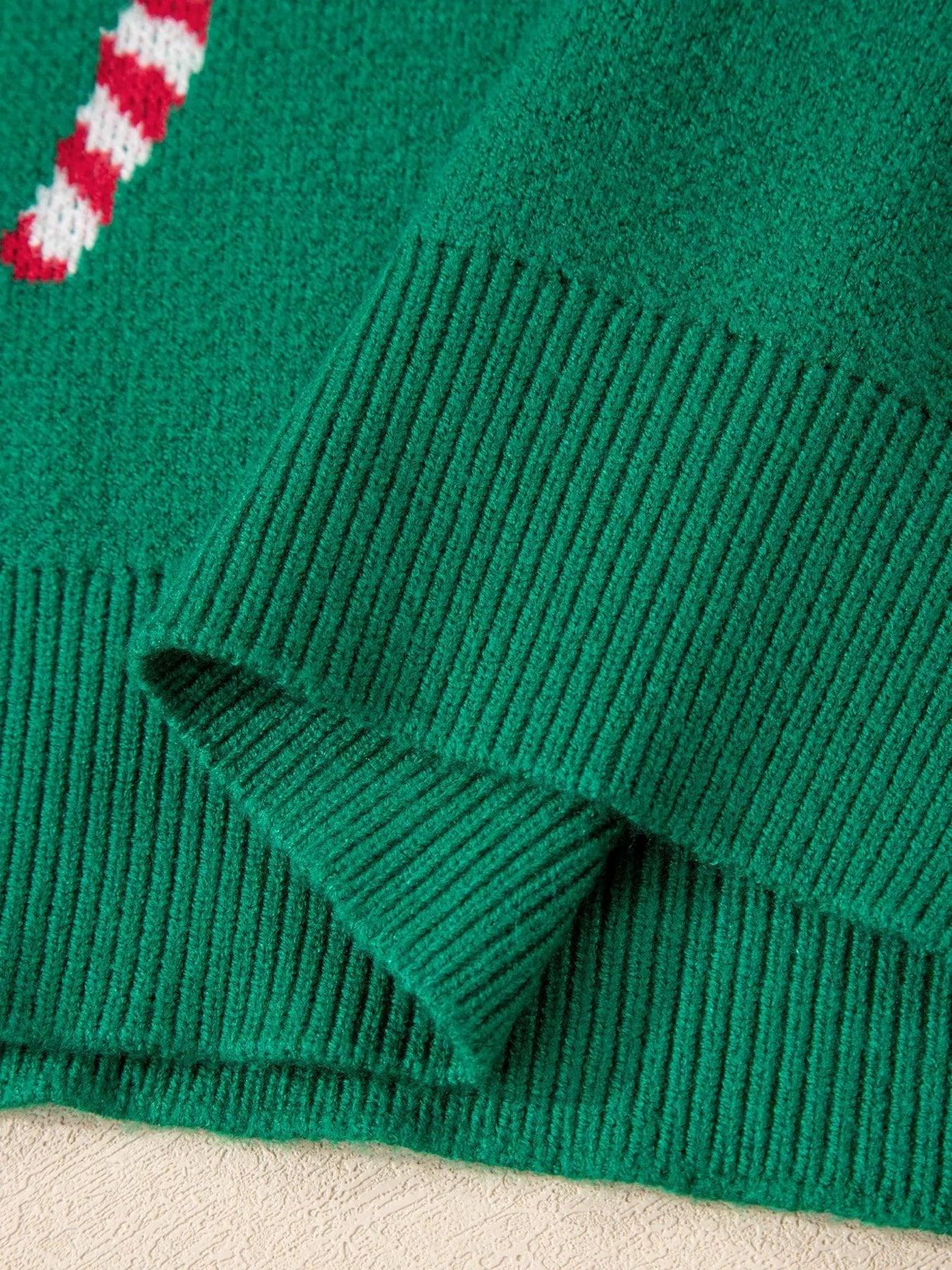 Christmas Candy Cane Holiday Drop Shoulder Sweater designed for comfort and style at Lookzlike