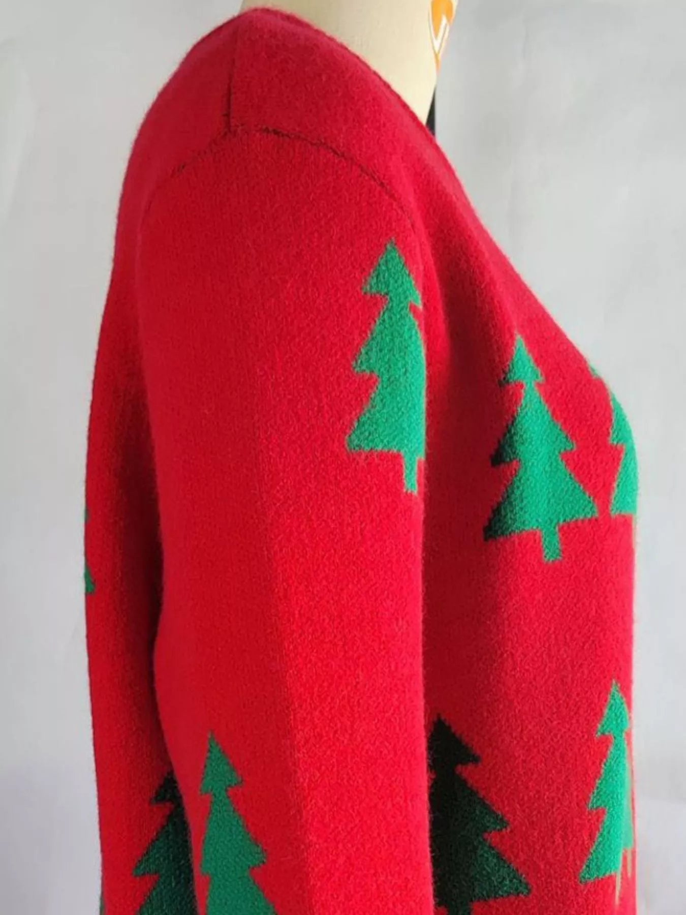 Christmas Tree Pattern Long Sleeve Sweater designed for comfort and style at Lookzlike