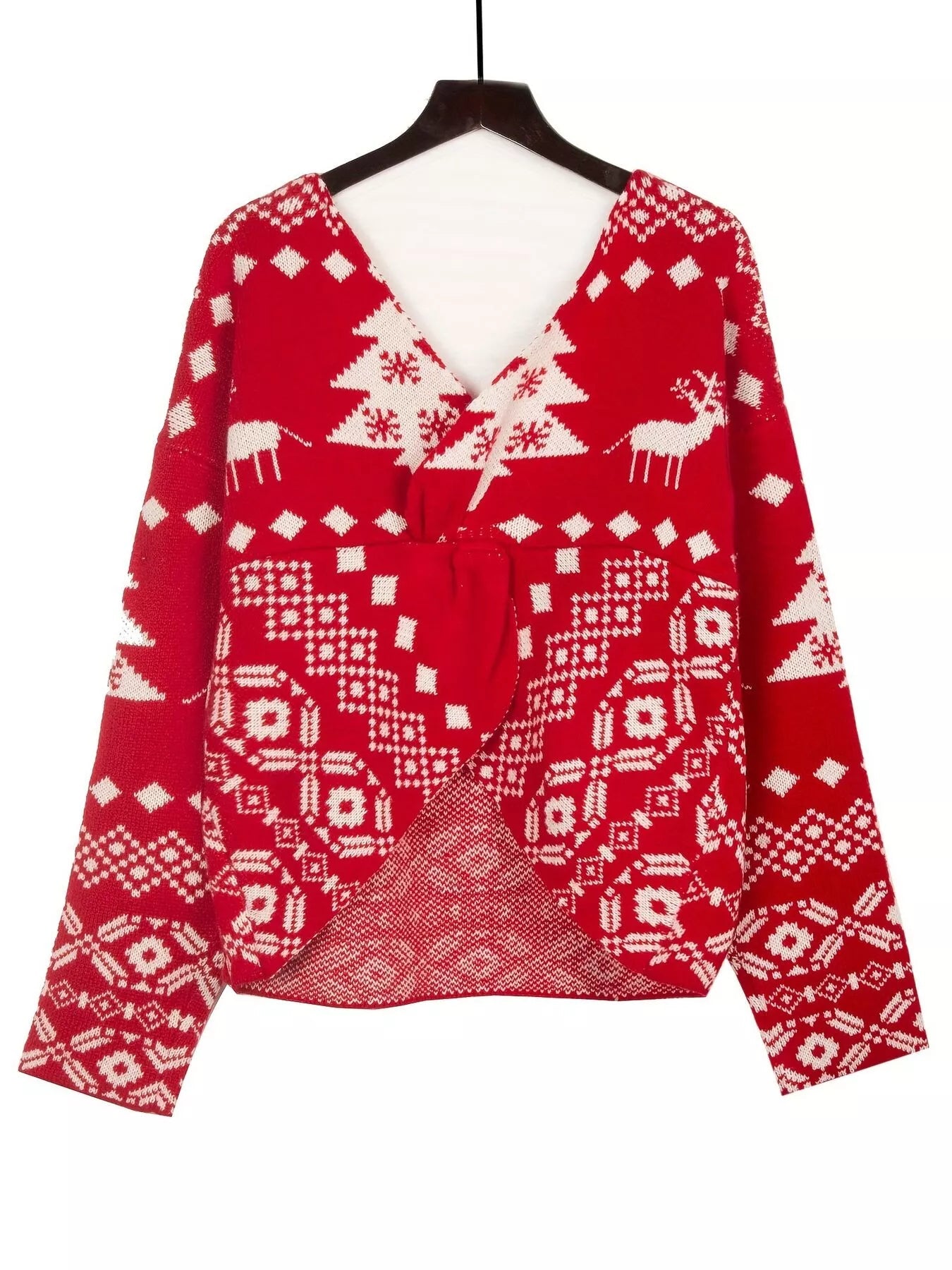 Christmas Tree Reindeer Long Sleeve Sweater designed for comfort and style at Lookzlike