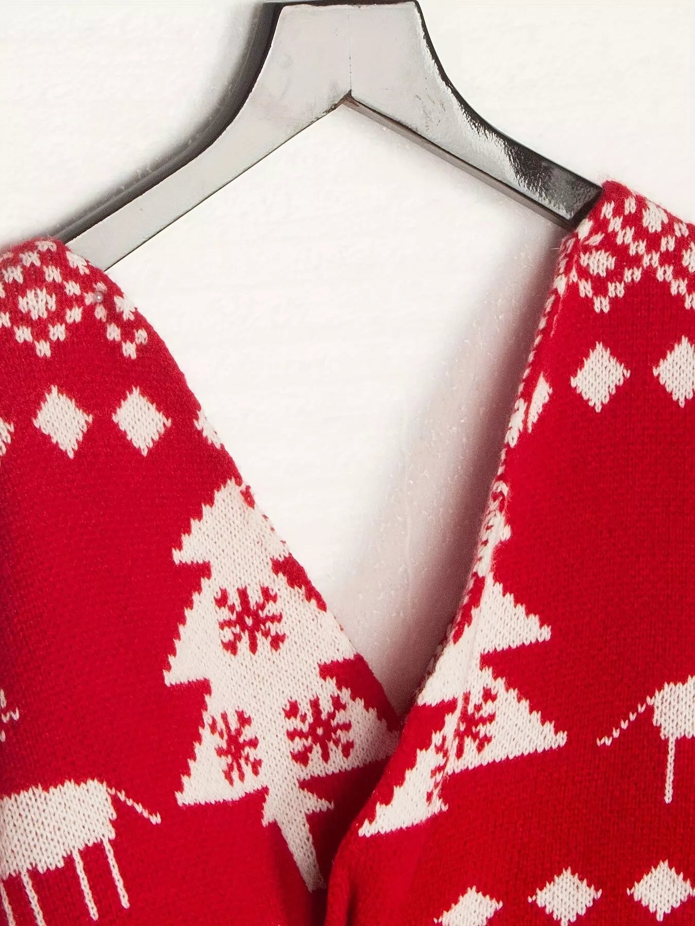 Christmas Tree Reindeer Long Sleeve Sweater designed for comfort and style at Lookzlike