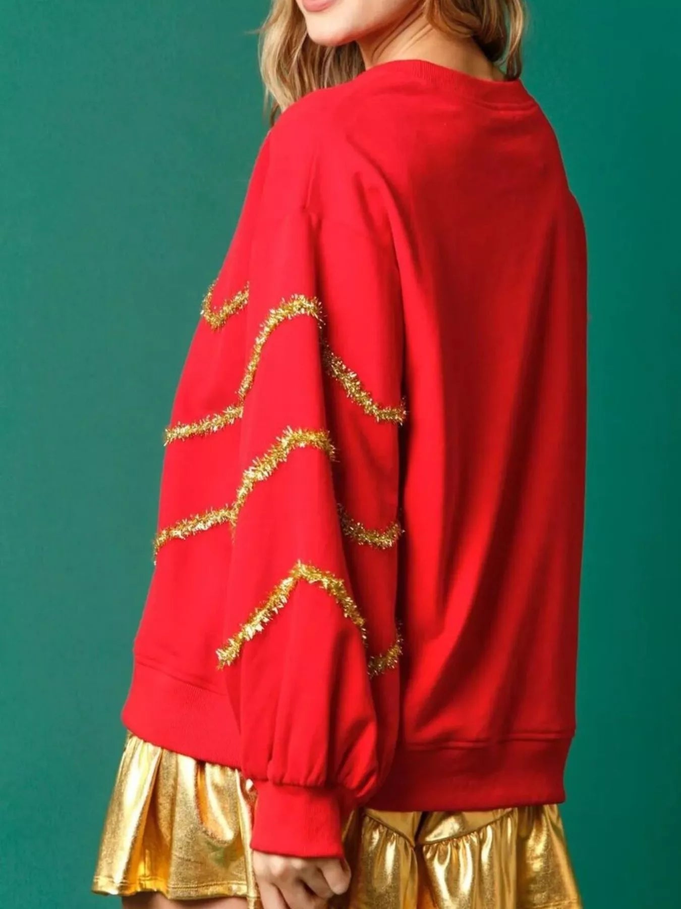 Christmas Tree Round Neck Sweatshirt designed for comfort and style at Lookzlike