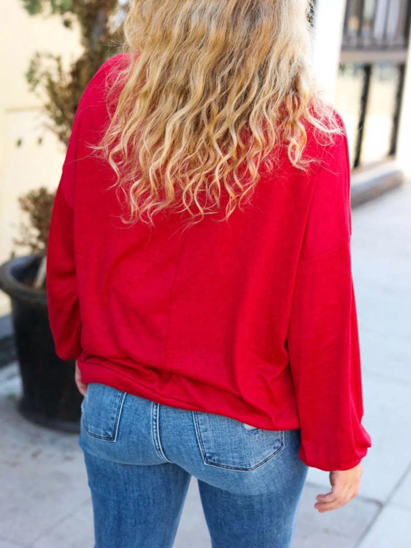 Christmas Tree Sequin Long Sleeve Sweatshirt designed for comfort and style at Lookzlike