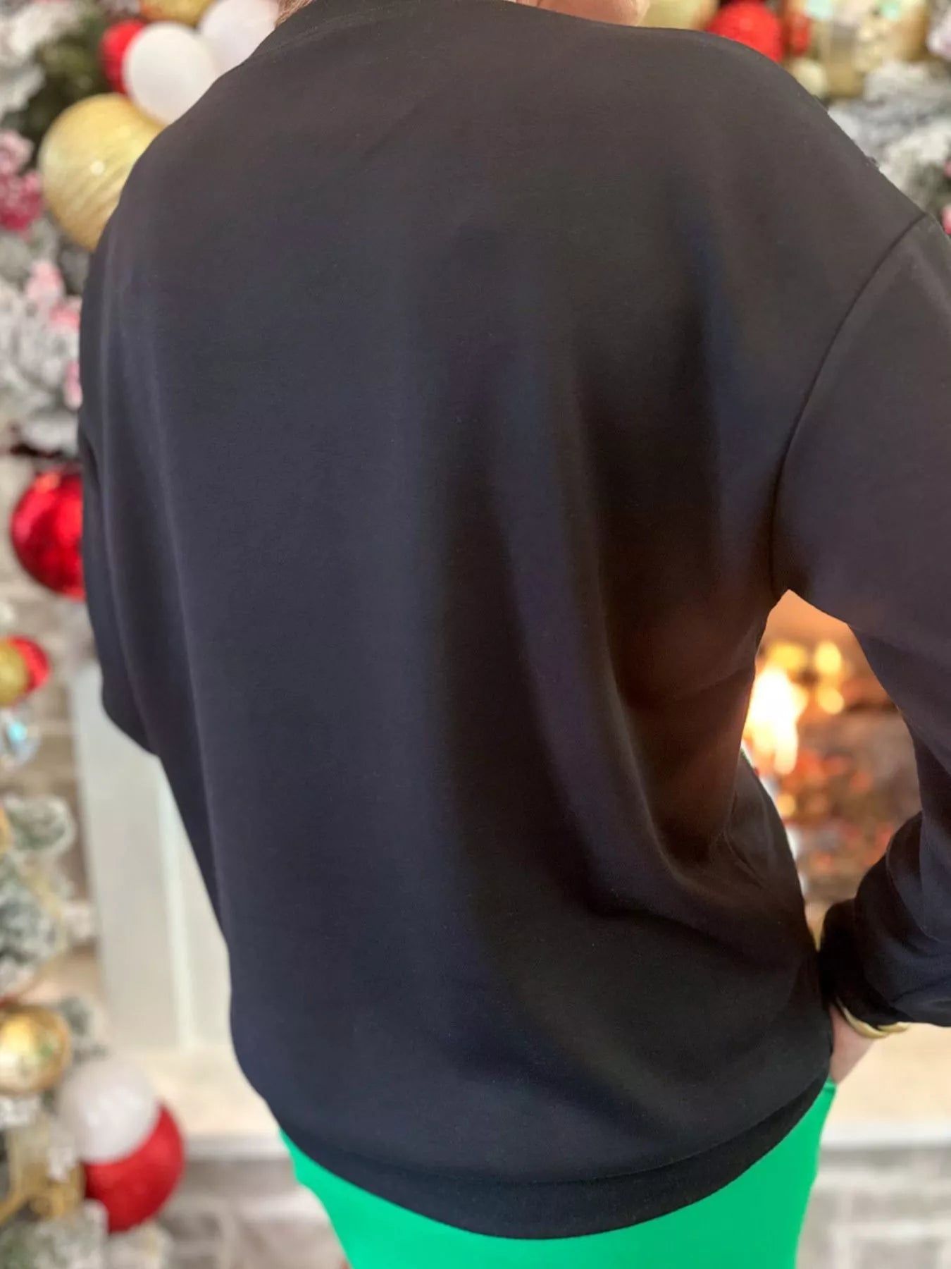 Christmas Tree Sequin Long Sleeve Sweatshirt designed for comfort and style at Lookzlike