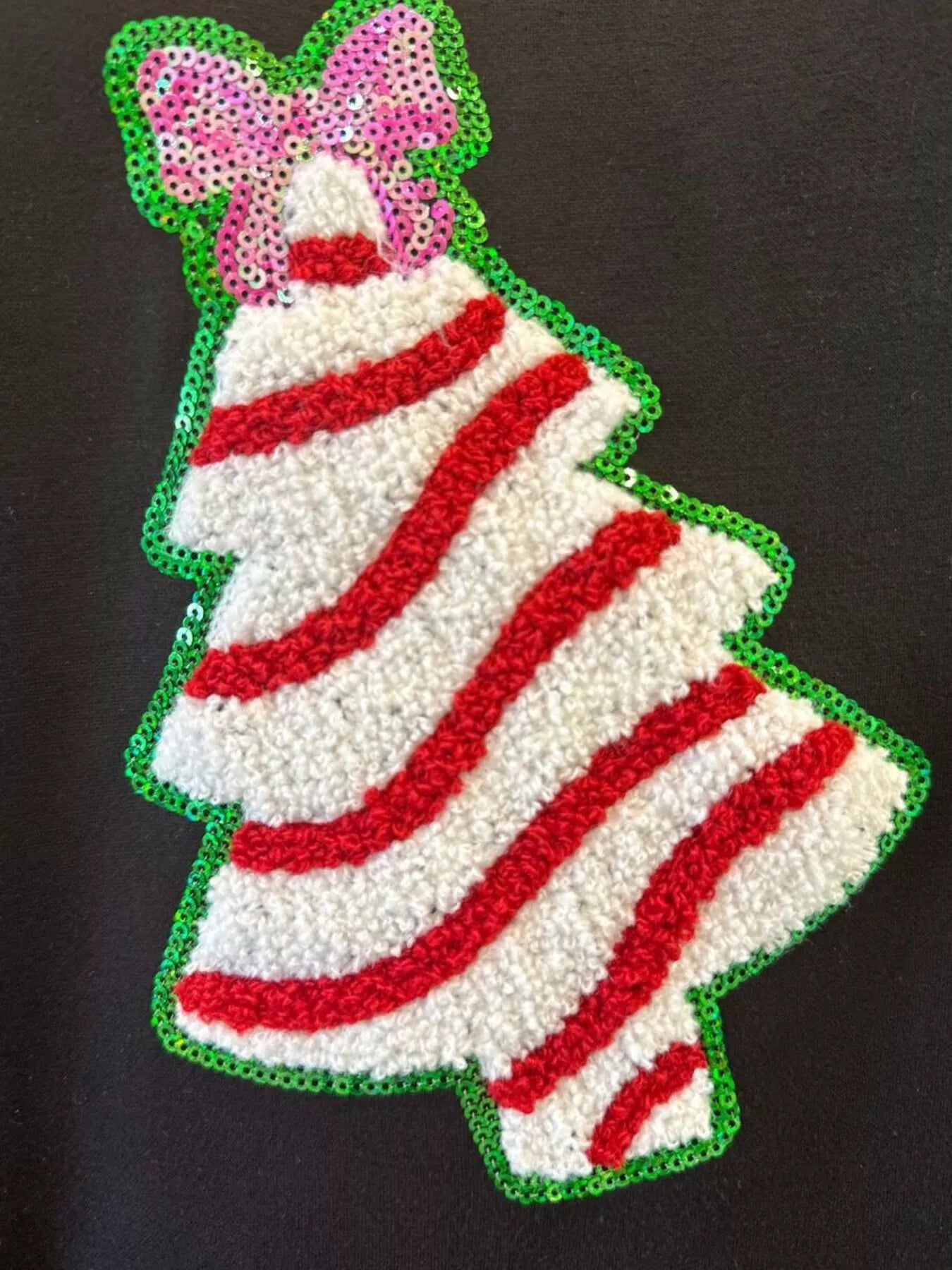 Christmas Tree Sequin Long Sleeve Sweatshirt designed for comfort and style at Lookzlike