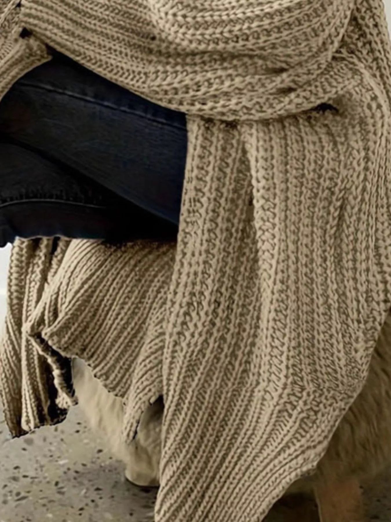 Chunky Knit Open Front Cardigan designed for comfort and style at Lookzlike