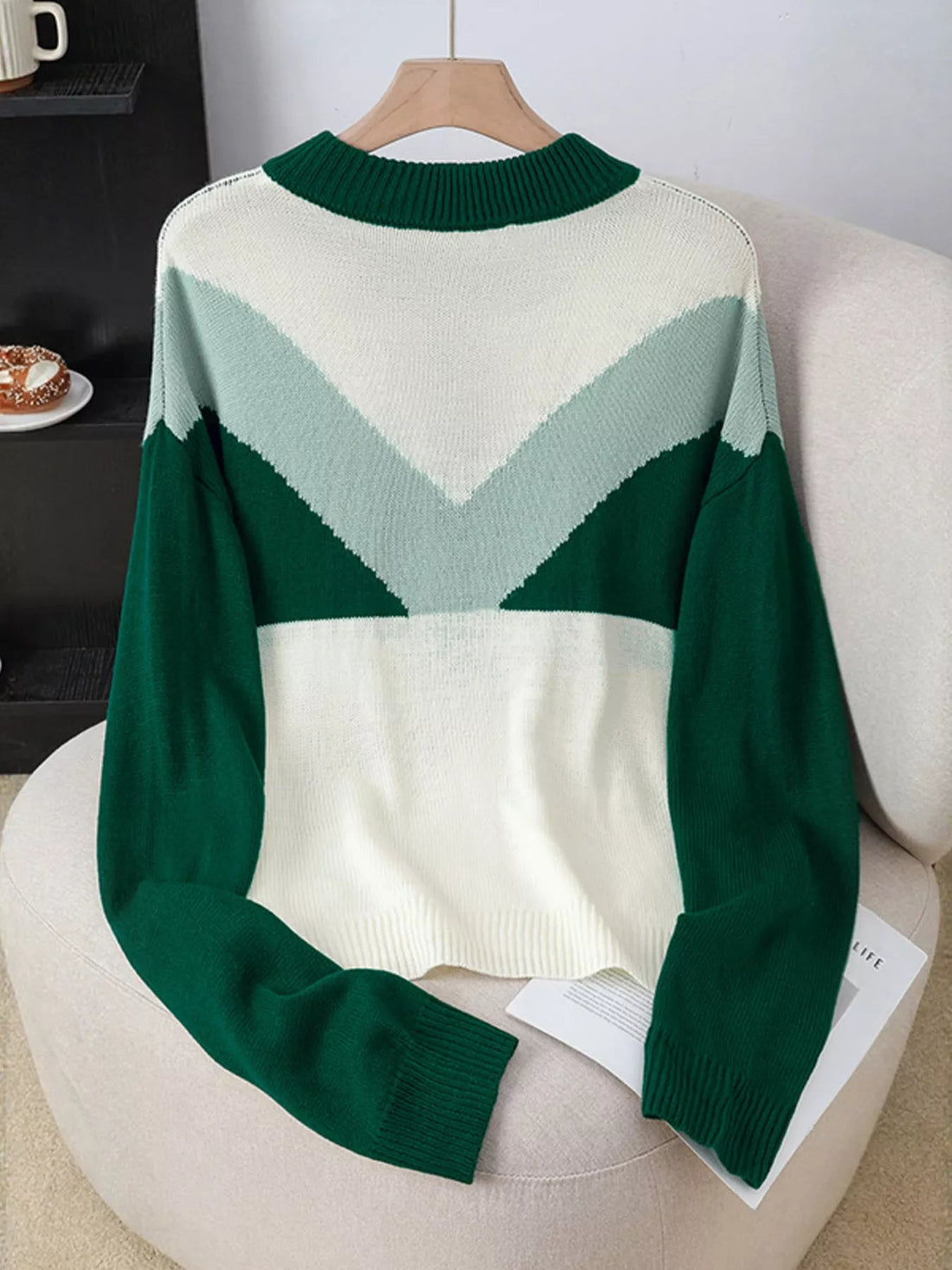Color Block Button Detail Sweater designed for comfort and style at Lookzlike