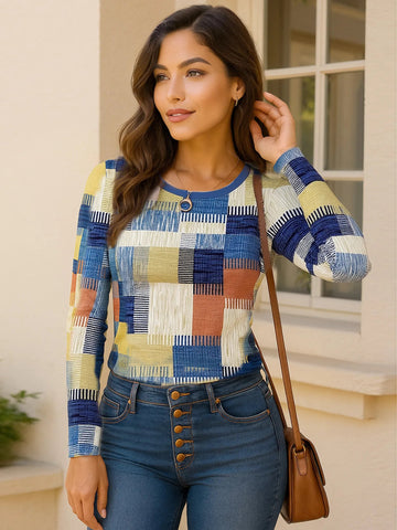 Color Block Long Sleeve T-Shirt - Lookzlike