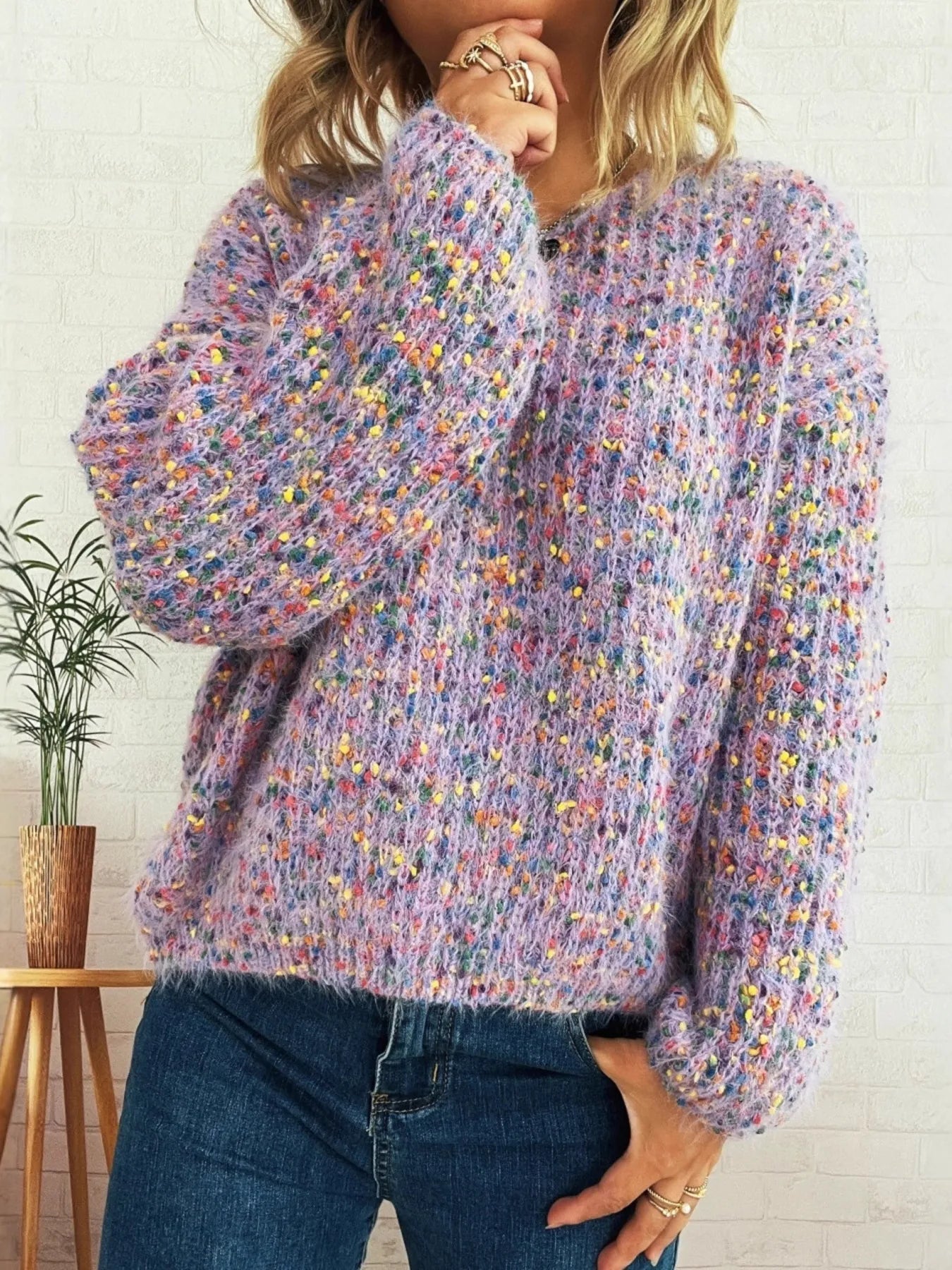 Colorful Long Sleeve Sweater designed for comfort and style at Lookzlike
