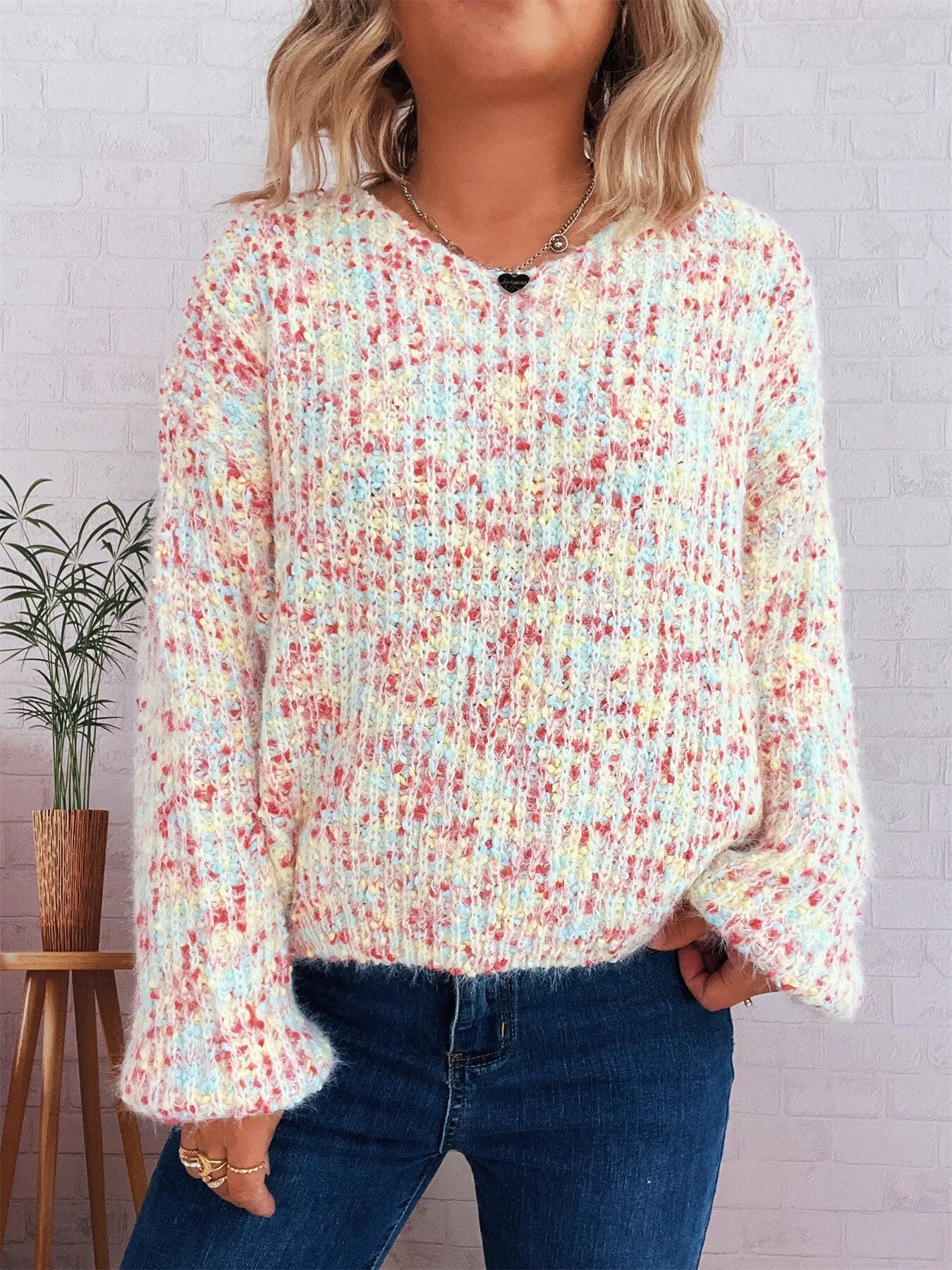 Colorful Long Sleeve Sweater designed for comfort and style at Lookzlike