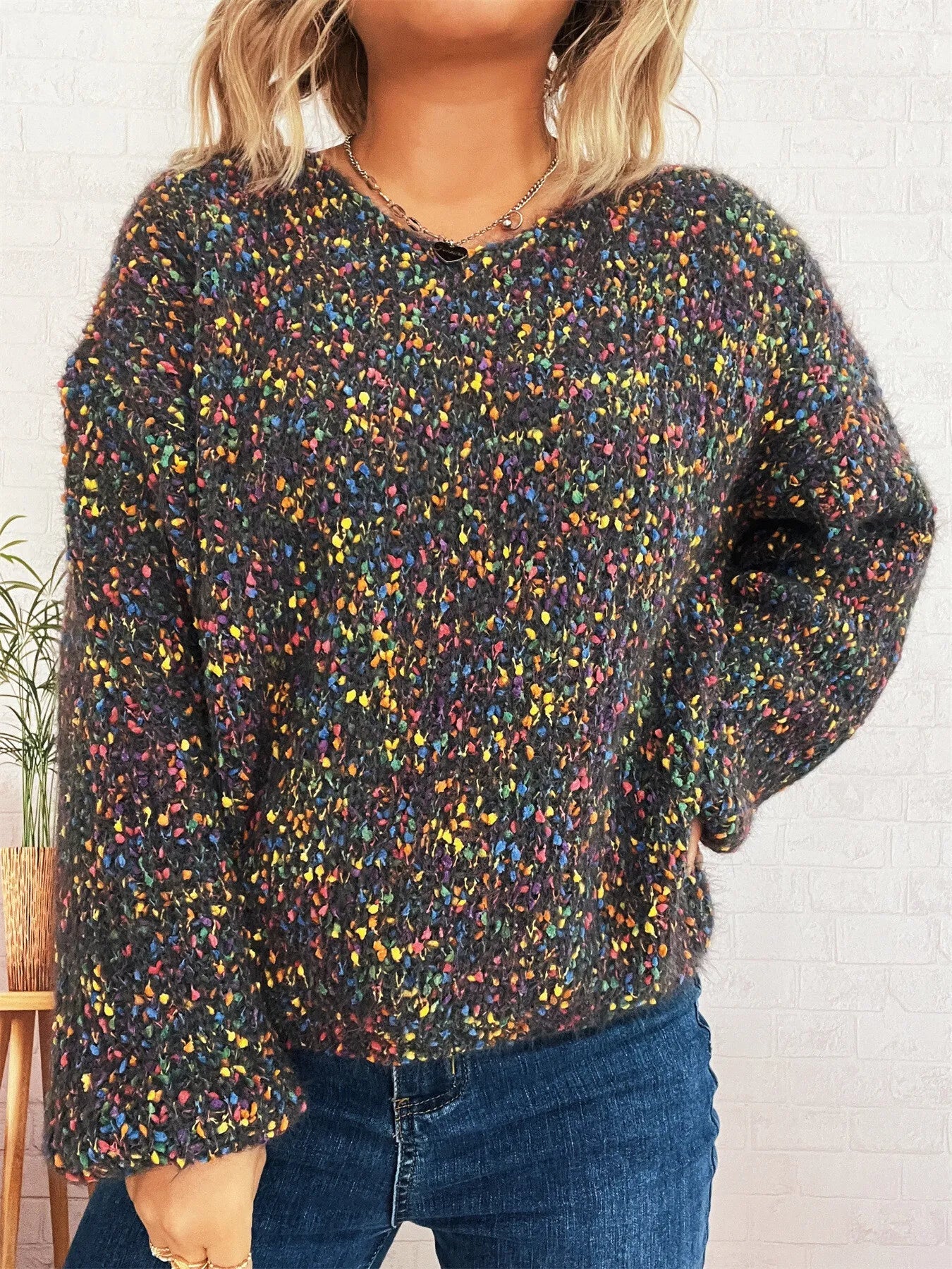 Colorful Long Sleeve Sweater designed for comfort and style at Lookzlike