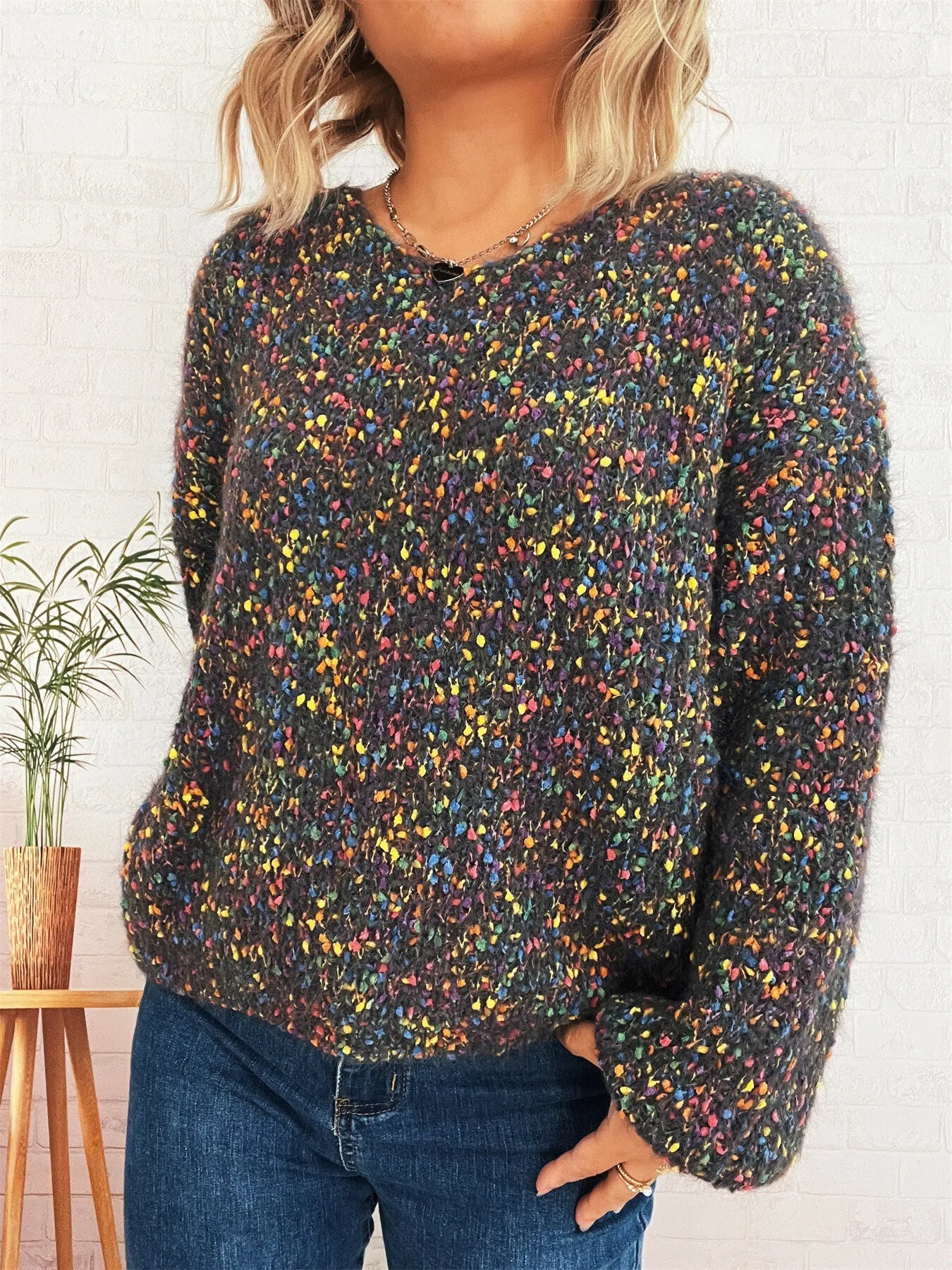 Colorful Long Sleeve Sweater designed for comfort and style at Lookzlike
