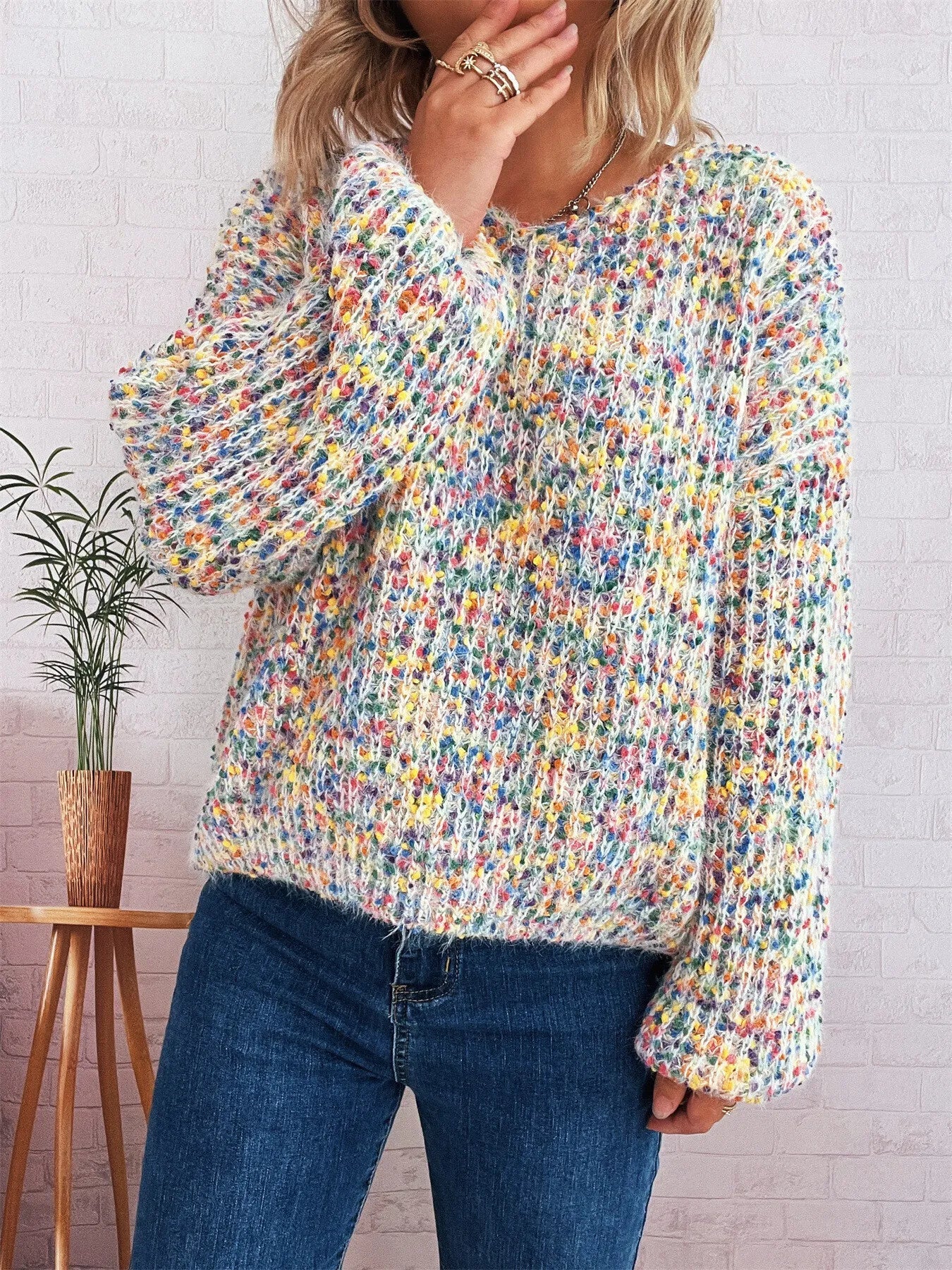Colorful Long Sleeve Sweater designed for comfort and style at Lookzlike
