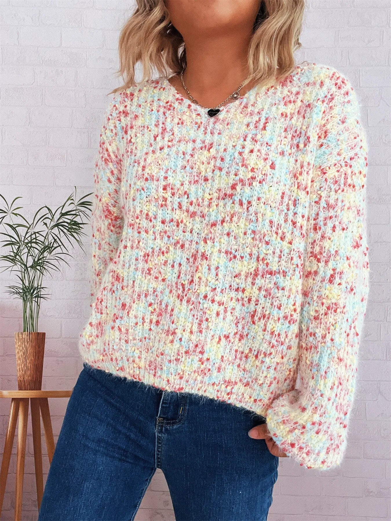 Colorful Long Sleeve Sweater designed for comfort and style at Lookzlike
