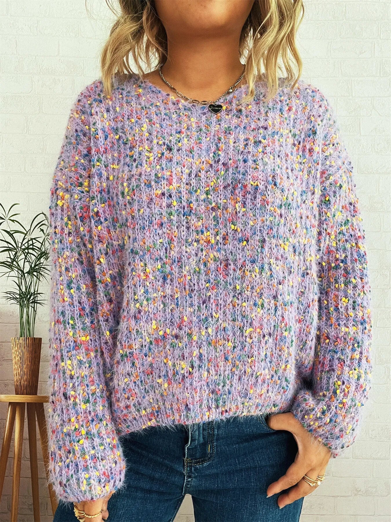 Colorful Long Sleeve Sweater designed for comfort and style at Lookzlike