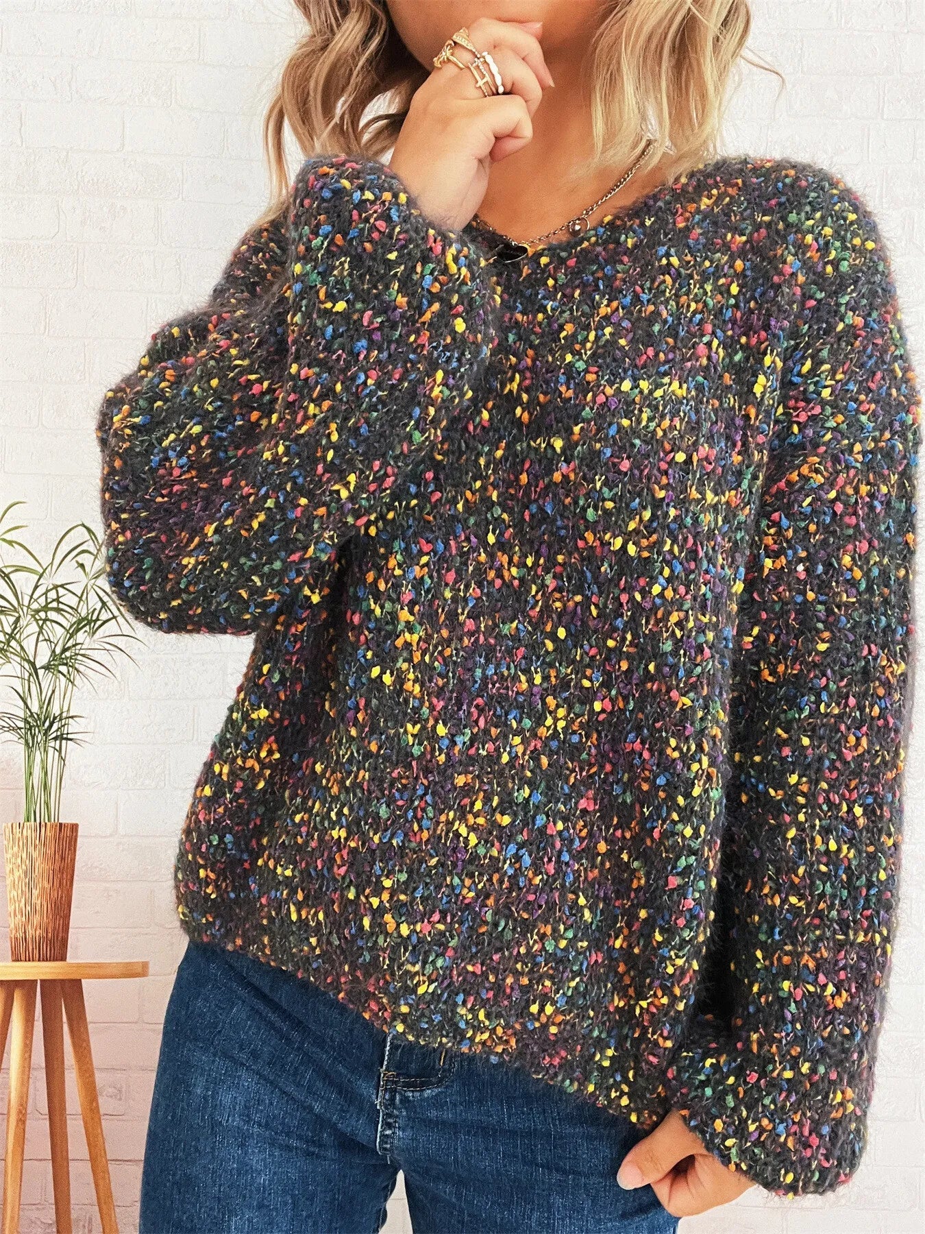 Colorful Long Sleeve Sweater designed for comfort and style at Lookzlike