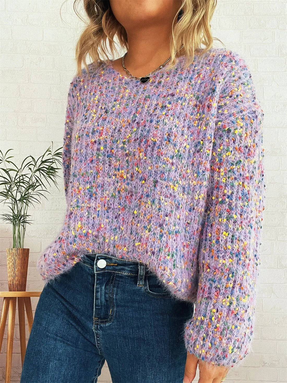 Colorful Long Sleeve Sweater designed for comfort and style at Lookzlike