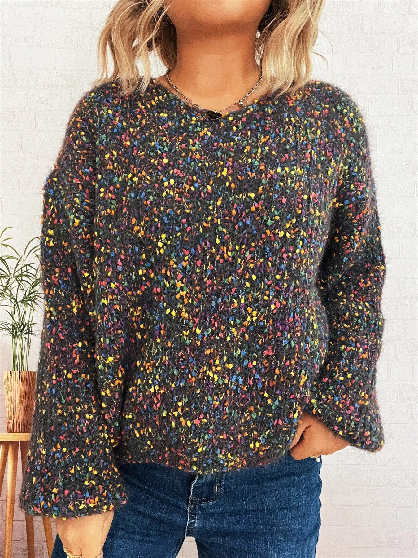 Colorful Long Sleeve Sweater designed for comfort and style at Lookzlike
