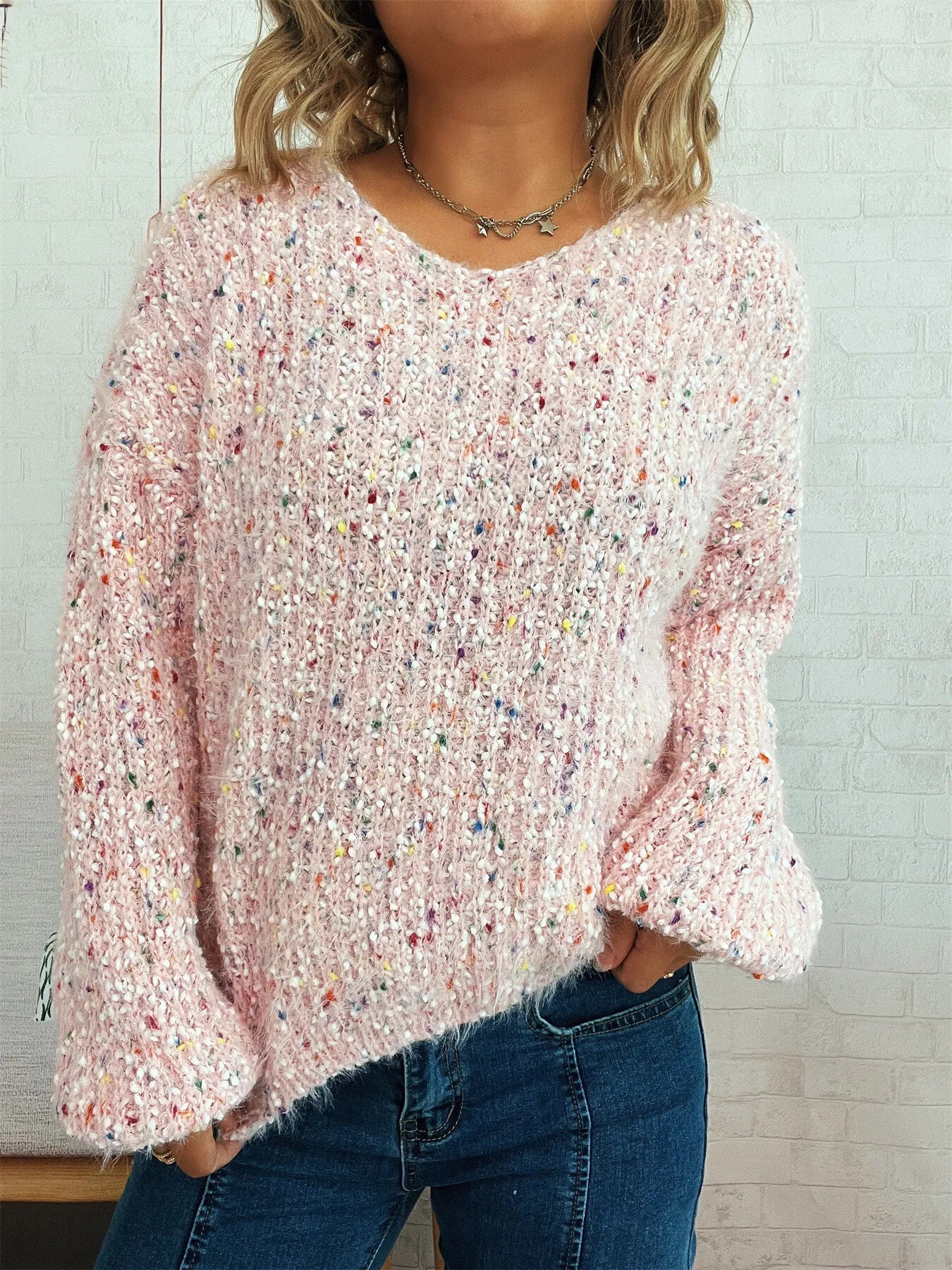 Colorful Long Sleeve Sweater designed for comfort and style at Lookzlike