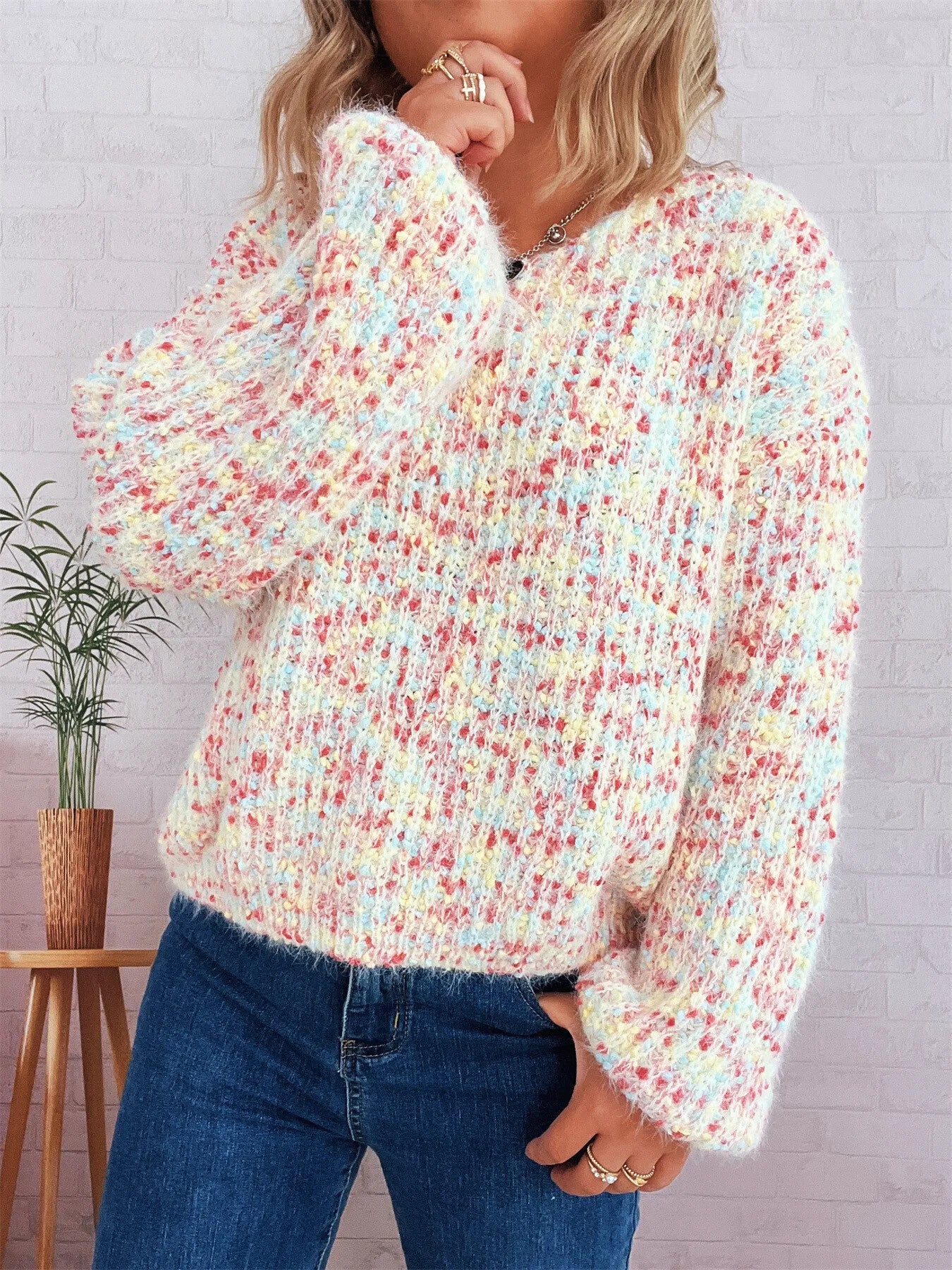 Colorful Long Sleeve Sweater designed for comfort and style at Lookzlike