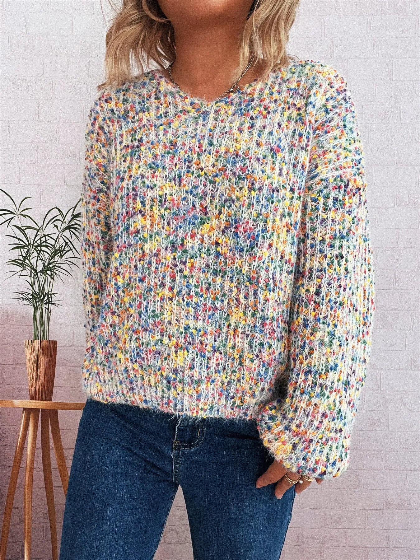 Colorful Long Sleeve Sweater designed for comfort and style at Lookzlike
