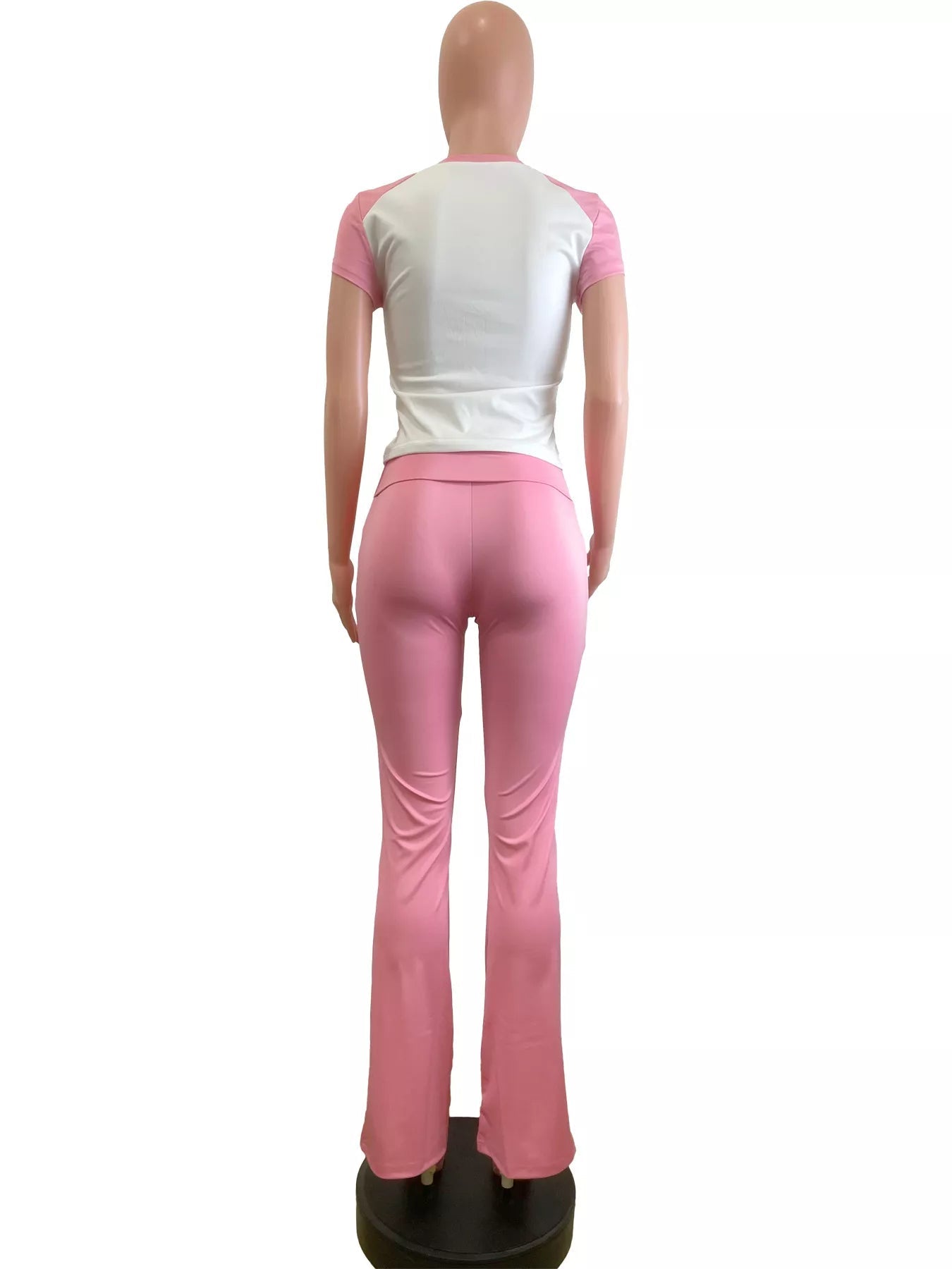 Contrast Short Sleeve Tee and Pants Set designed for comfort and style at Lookzlike