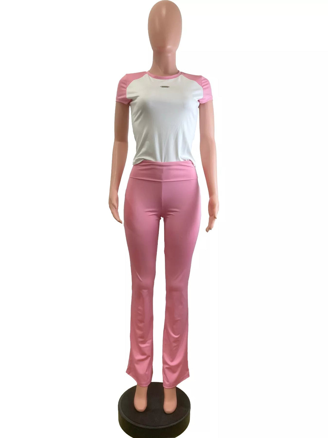 Contrast Short Sleeve Tee and Pants Set designed for comfort and style at Lookzlike