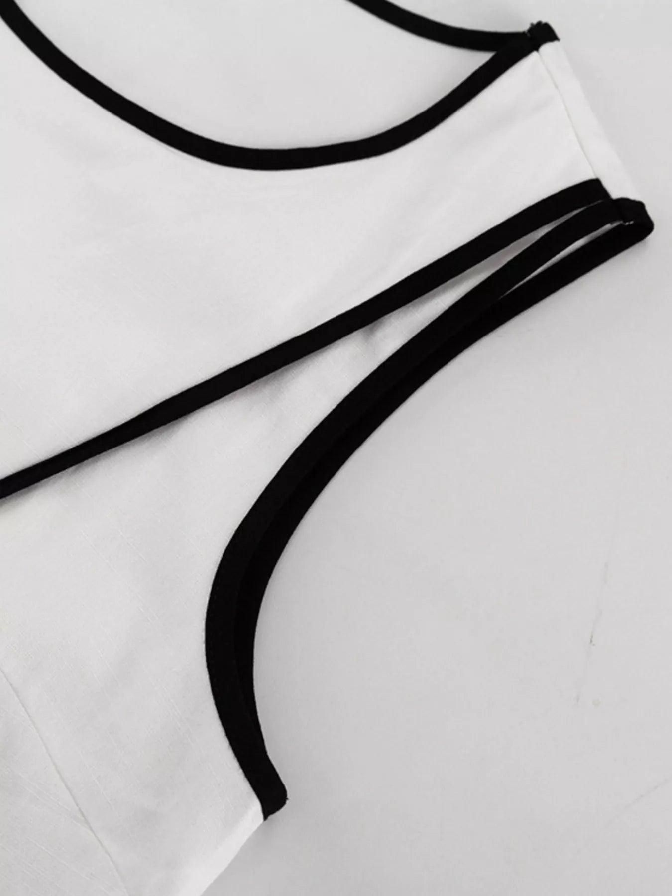 Contrast Trim Sleeveless Top and Wide-Leg Pants Set designed for comfort and style at Lookzlike