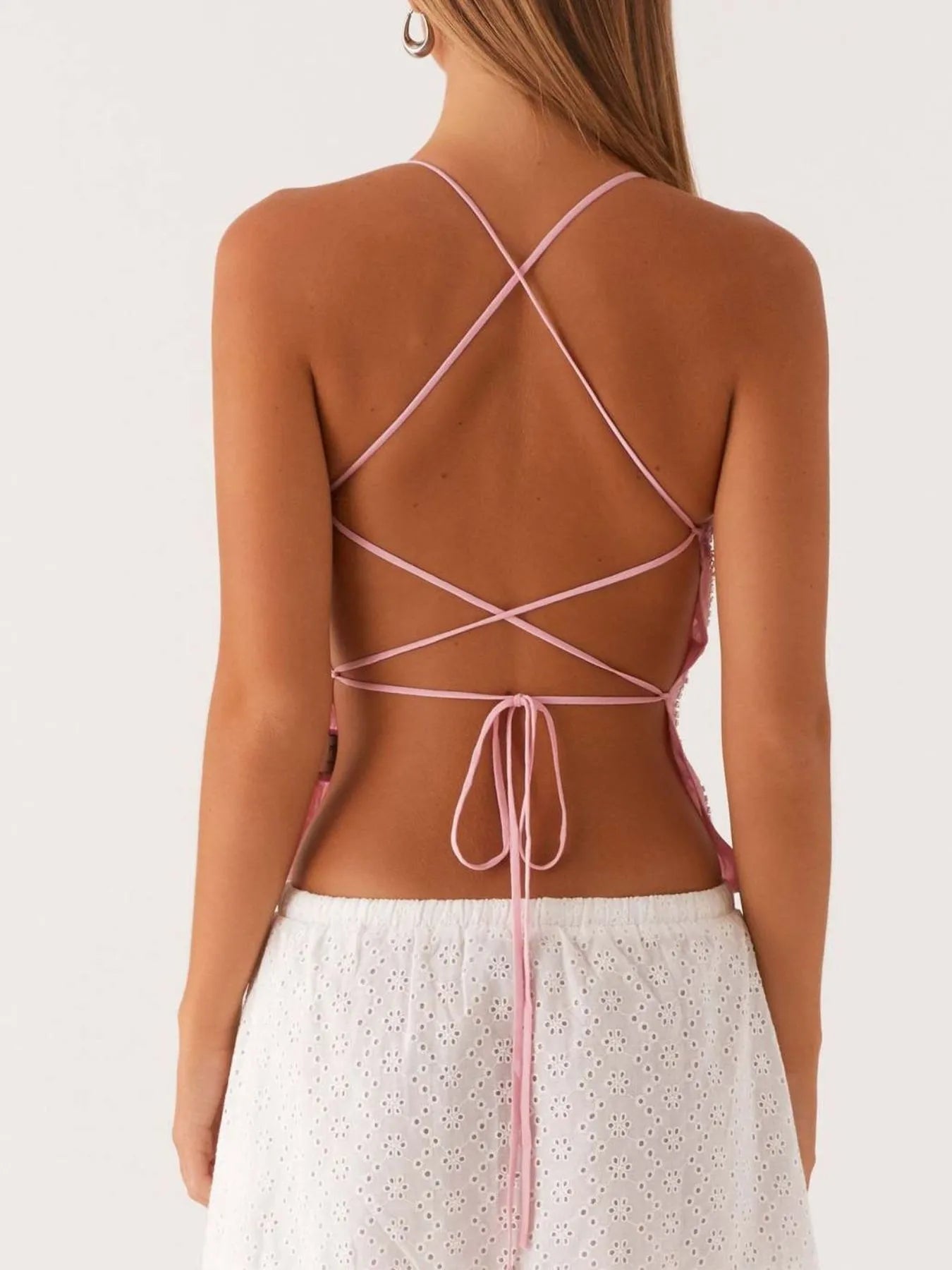 Crisscross Back V-Neck Cami - Lookzlike