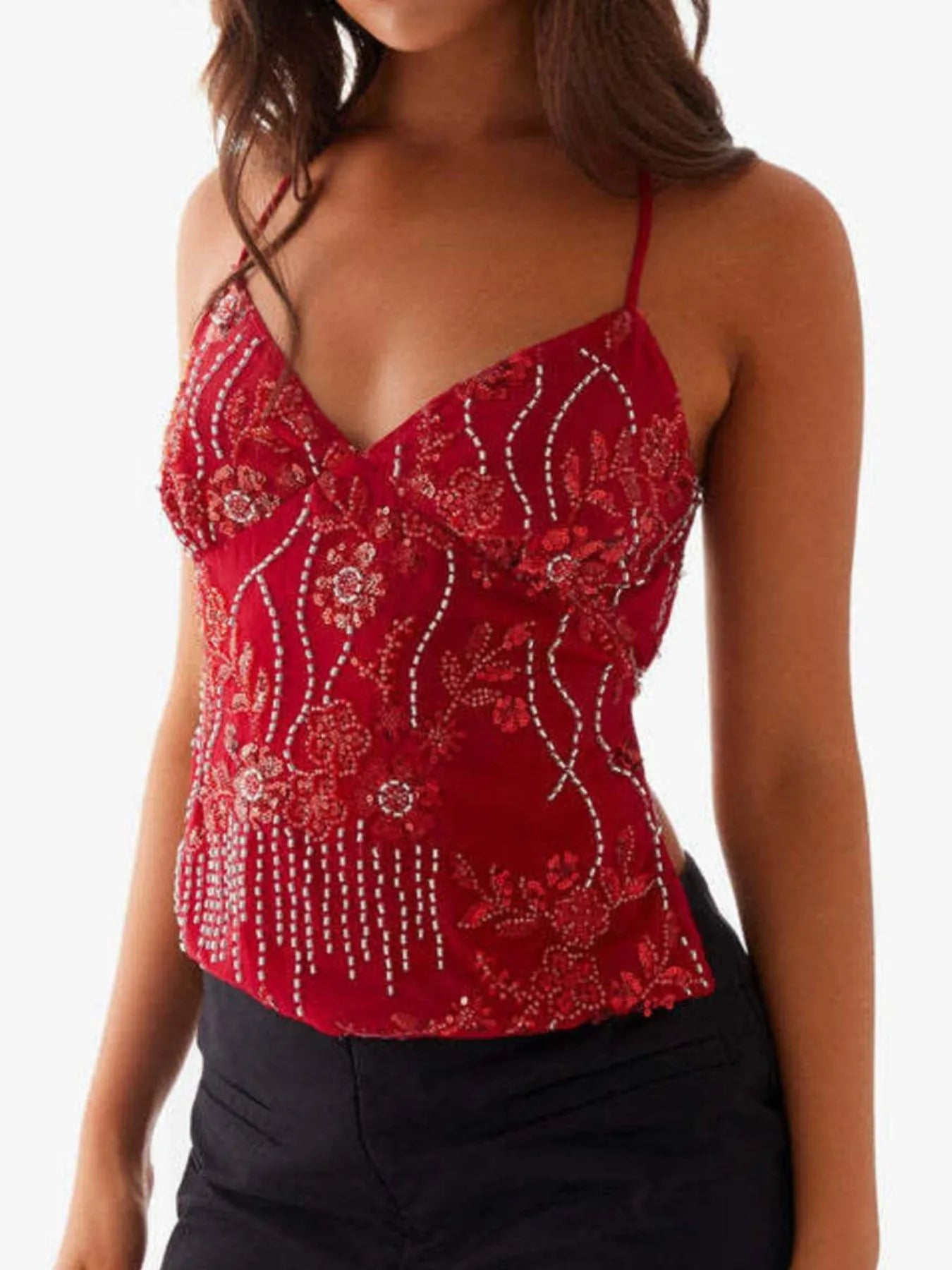 Crisscross Back V-Neck Cami - Lookzlike
