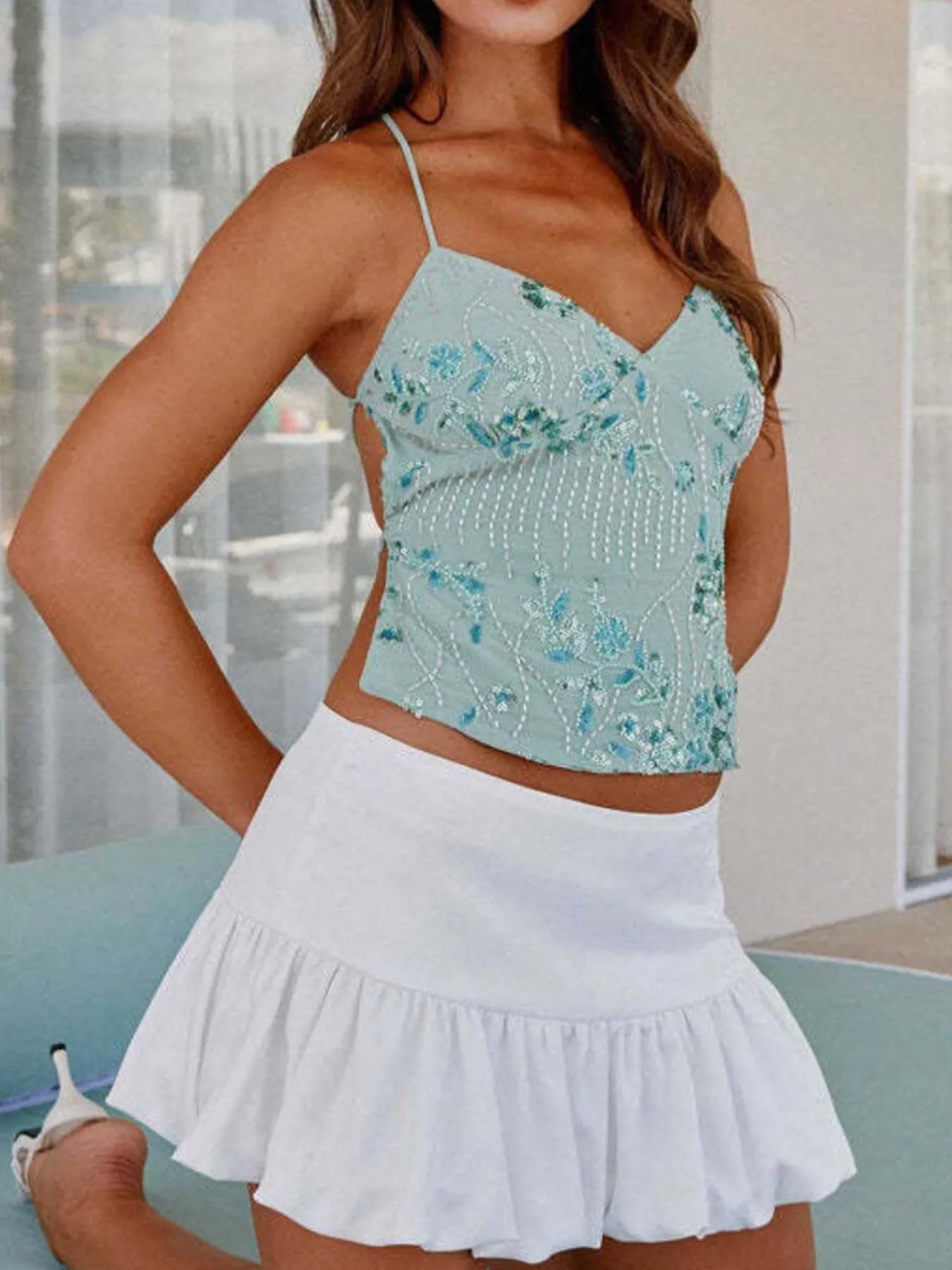 Crisscross Back V-Neck Cami - Lookzlike