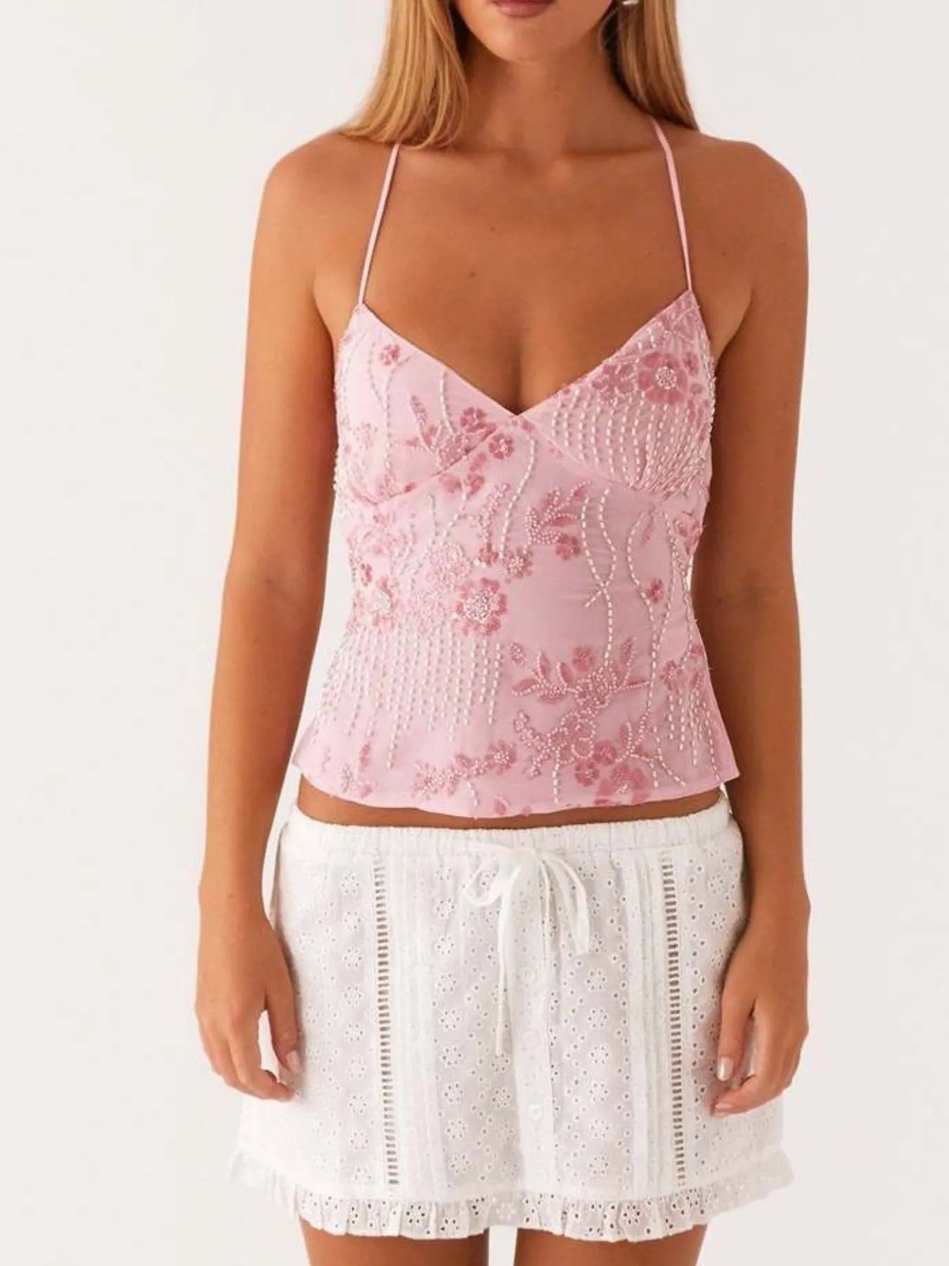 Crisscross Back V-Neck Cami - Lookzlike