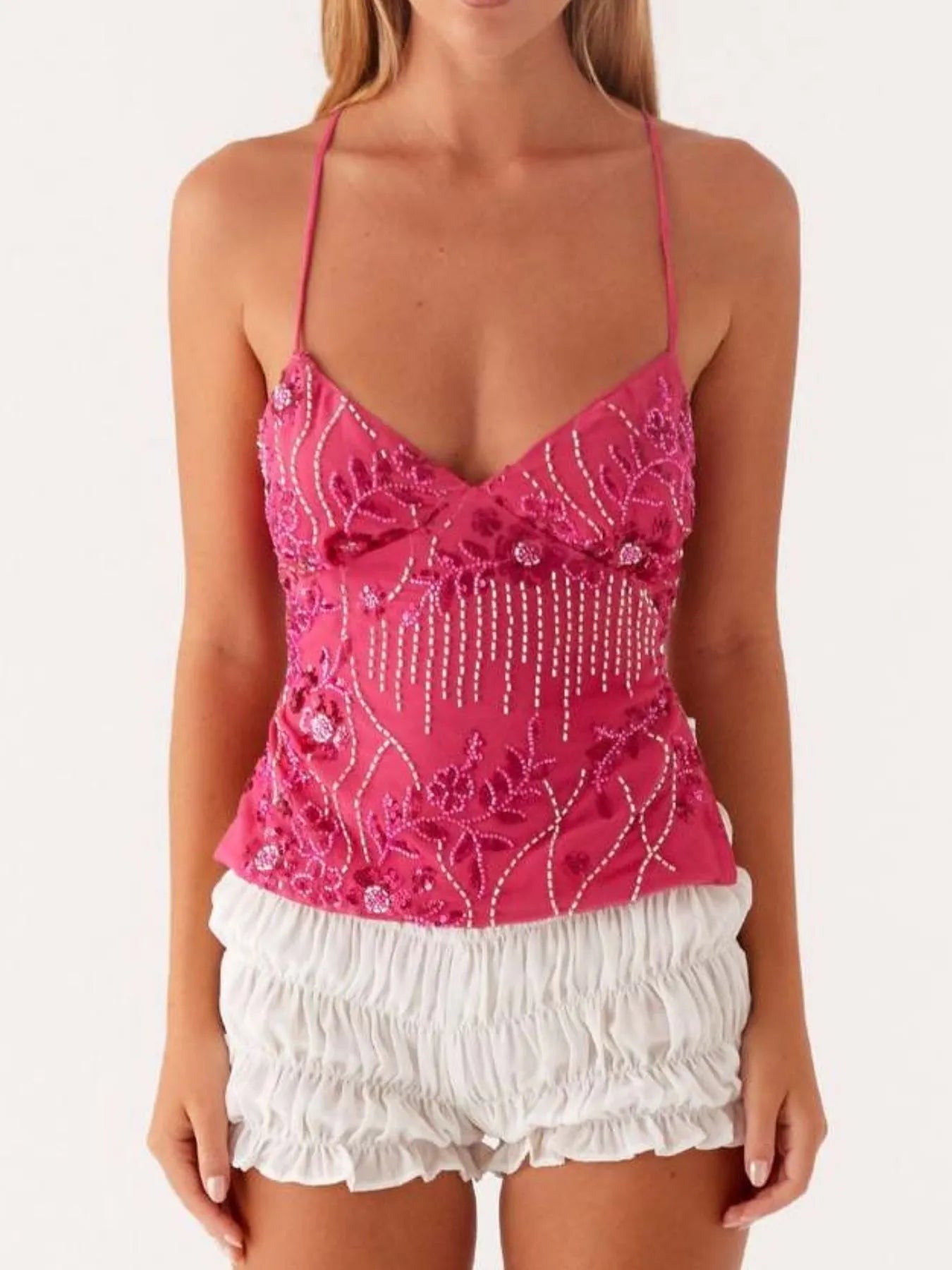 Crisscross Back V-Neck Cami - Lookzlike