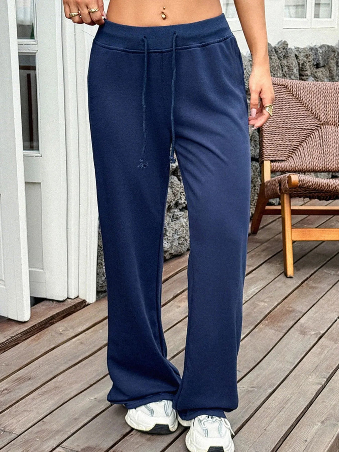 Drawstring Wide Leg Active Pants designed for comfort and style at Lookzlike
