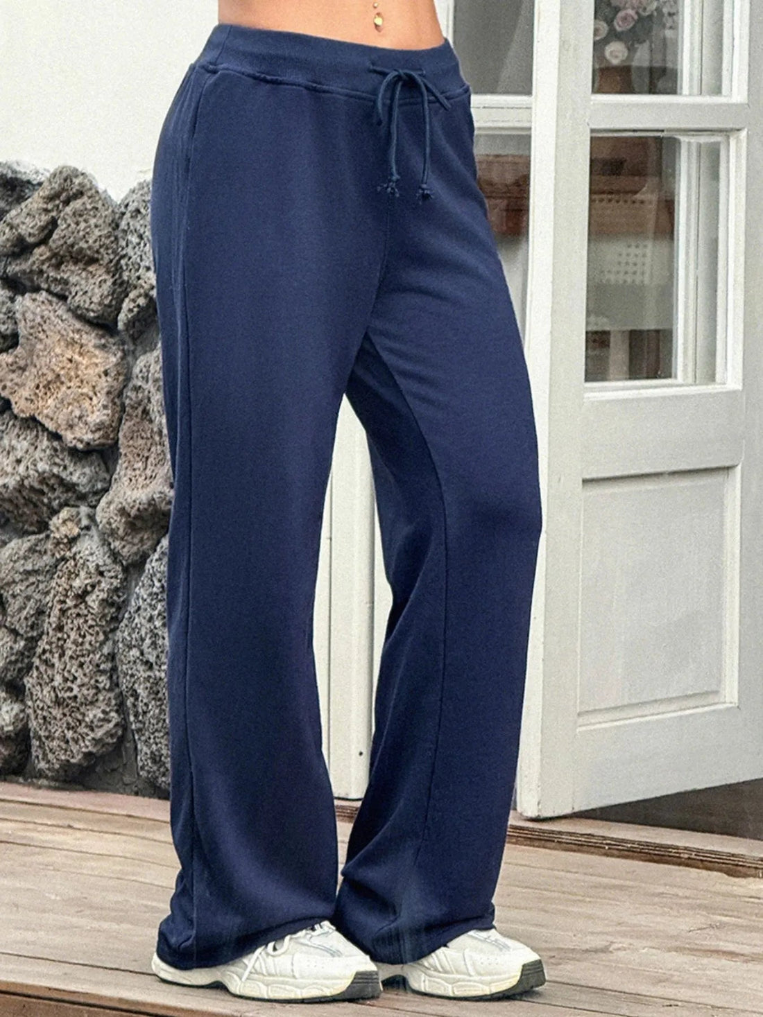 Drawstring Wide Leg Active Pants designed for comfort and style at Lookzlike