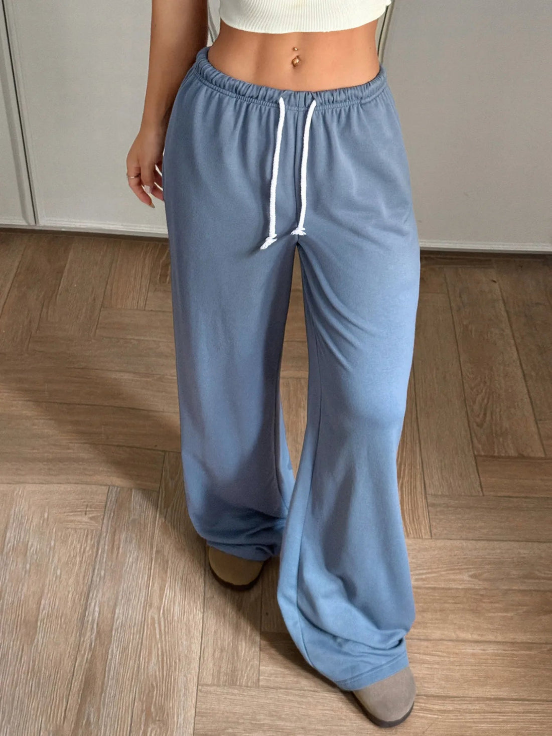 Drawstring Wide Leg Pants - Lookzlike