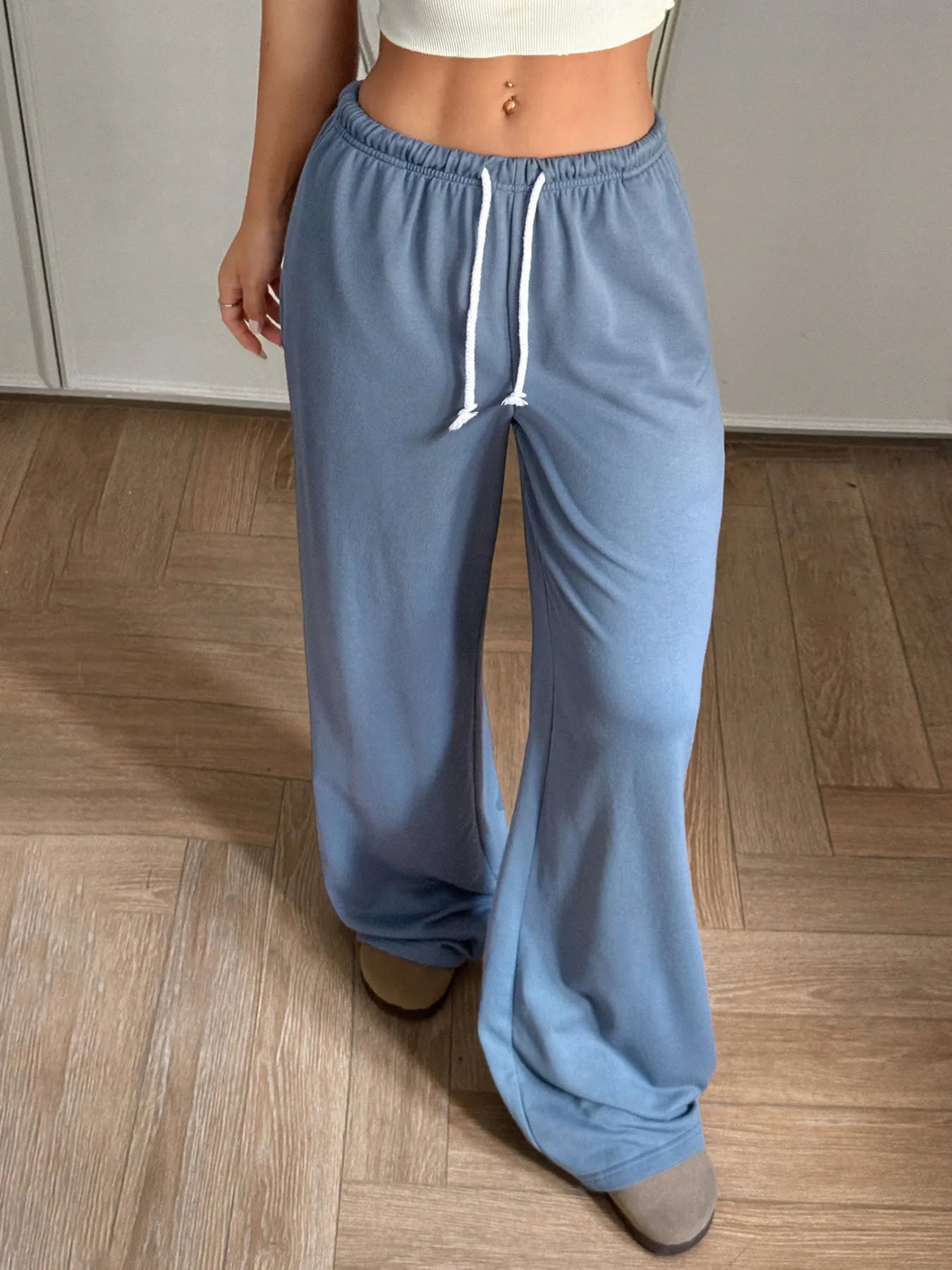 Drawstring Wide Leg Pants - Lookzlike