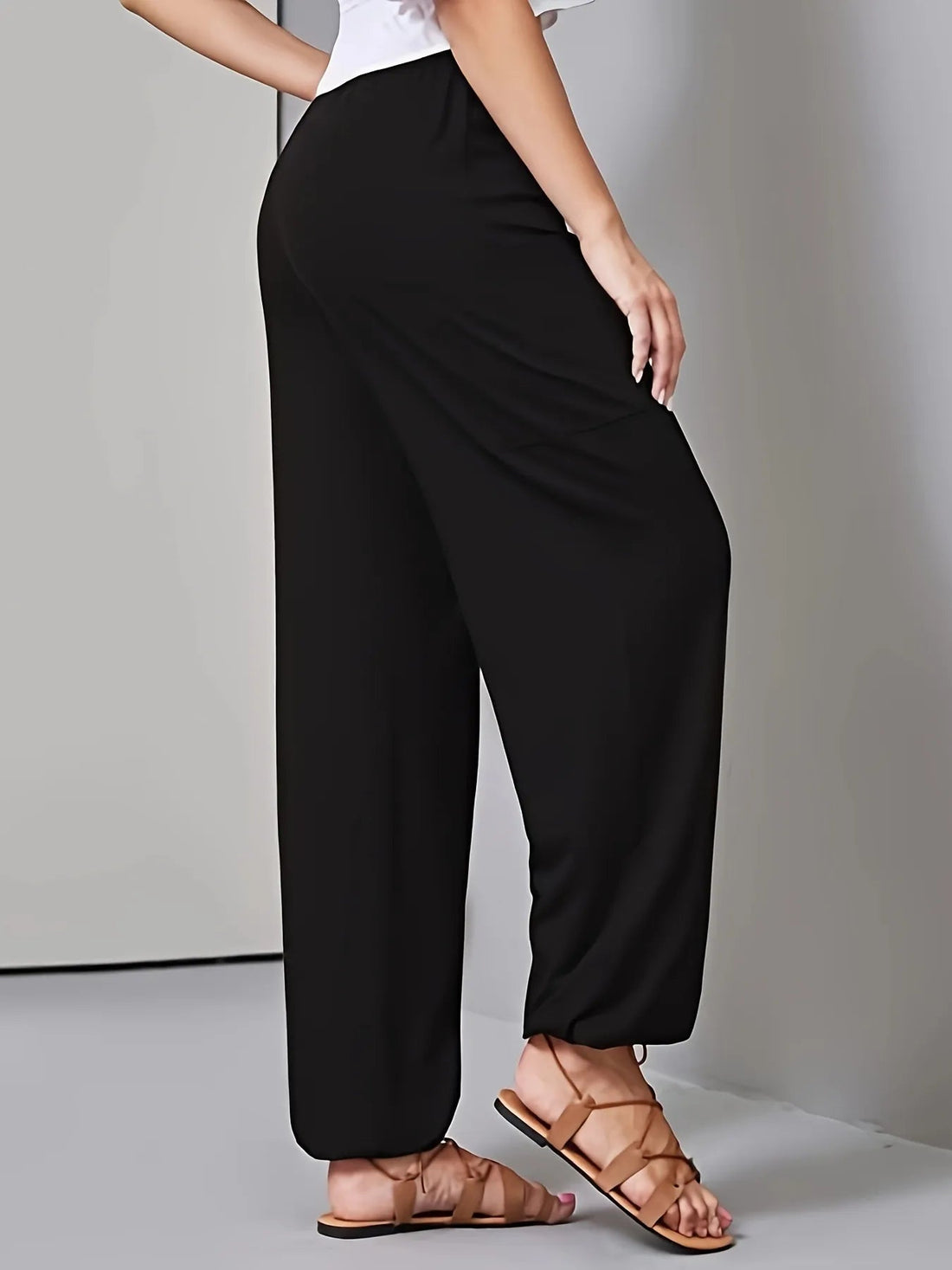 Drawstring Wide Leg Pants with Pockets - Lookzlike