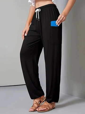Drawstring Wide Leg Pants with Pockets - Lookzlike