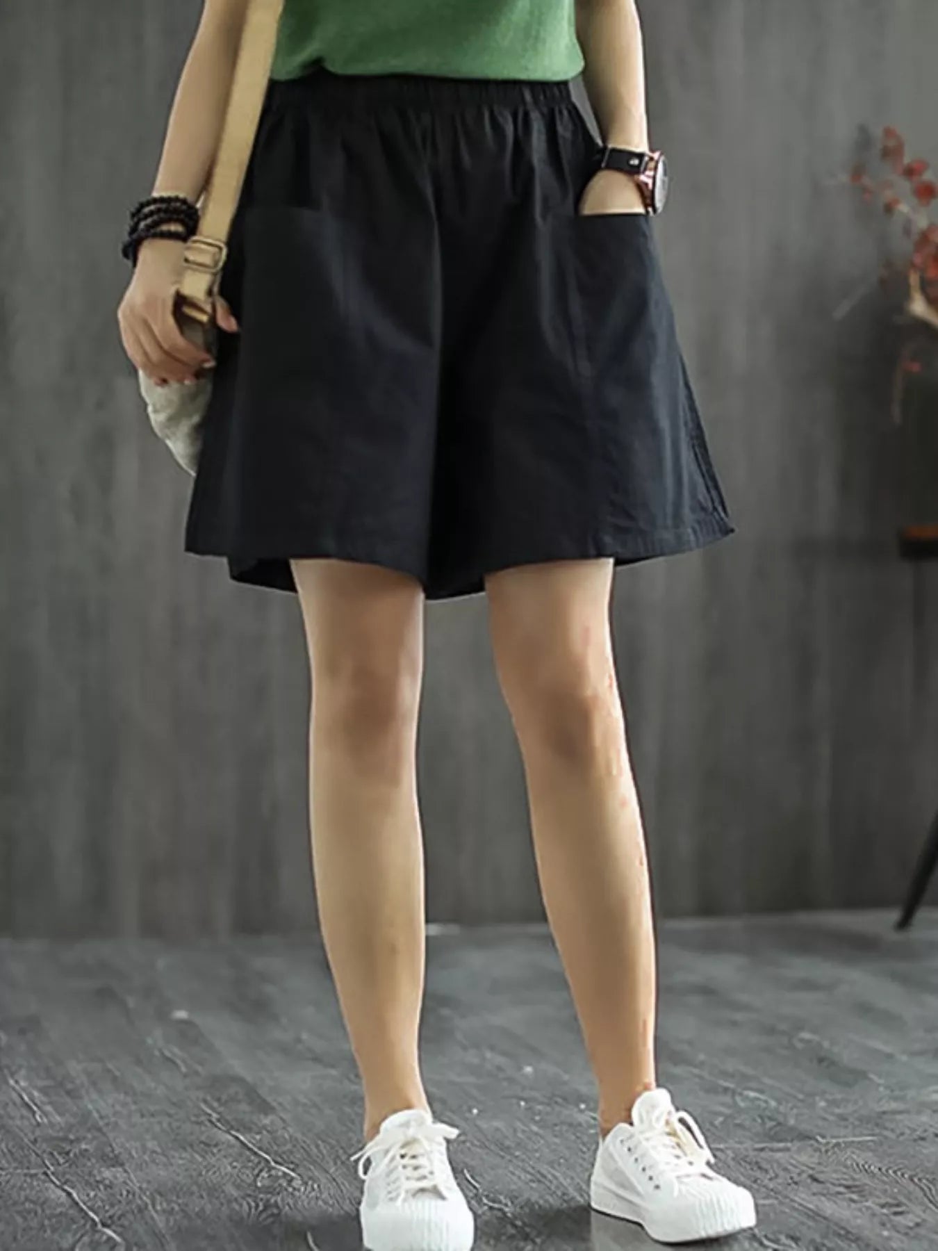 Elastic Waist Casual Shorts designed for comfort and style at Lookzlike