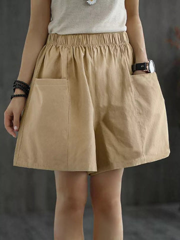 Elastic Waist Casual Shorts designed for comfort and style at Lookzlike