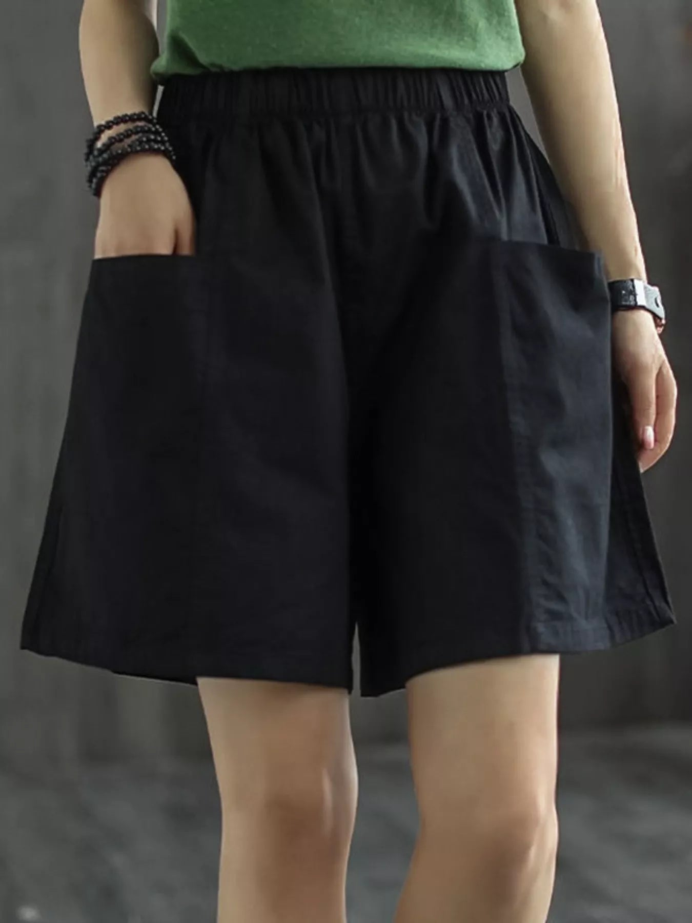 Elastic Waist Casual Shorts designed for comfort and style at Lookzlike