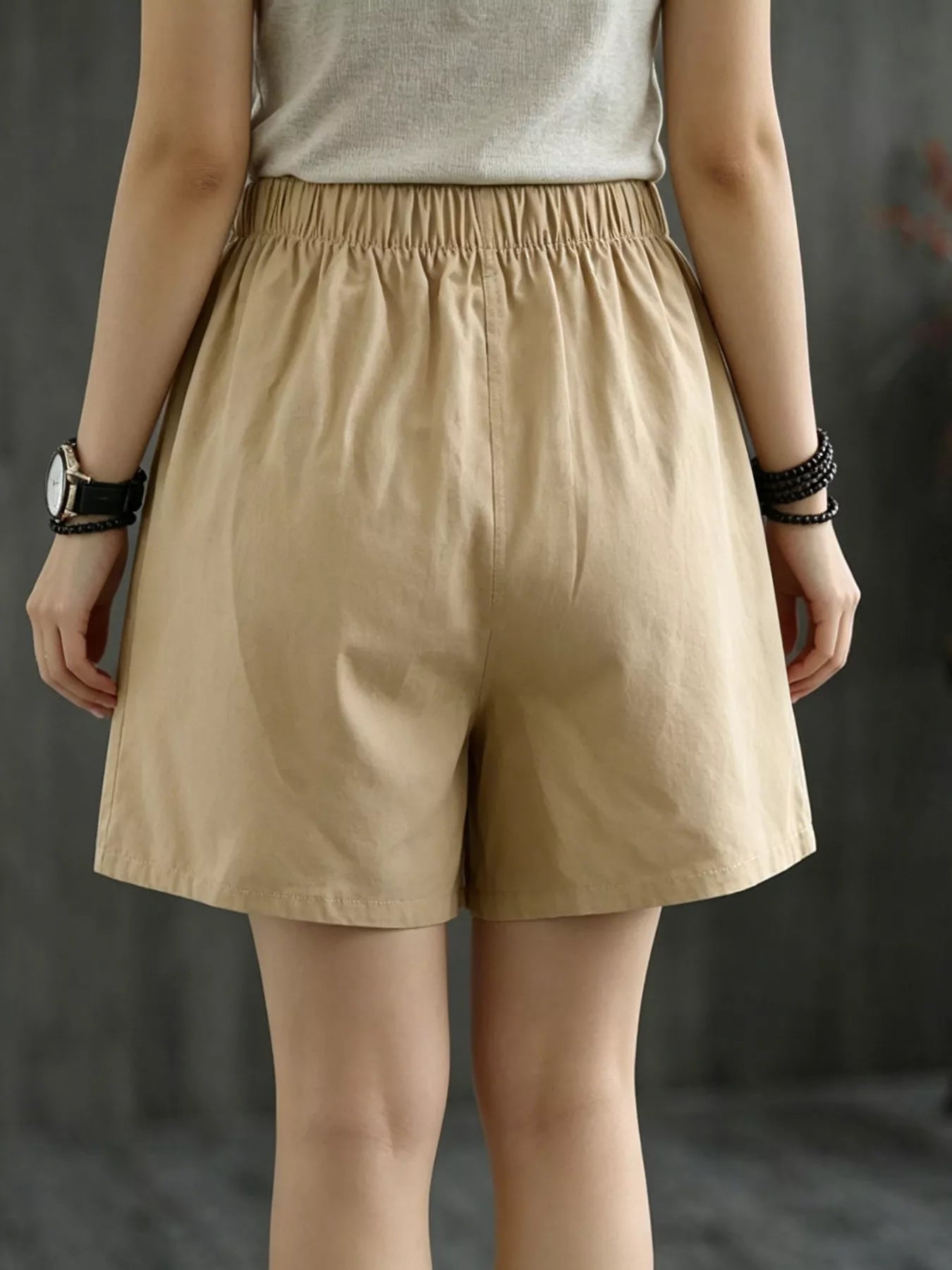 Elastic Waist Casual Shorts designed for comfort and style at Lookzlike