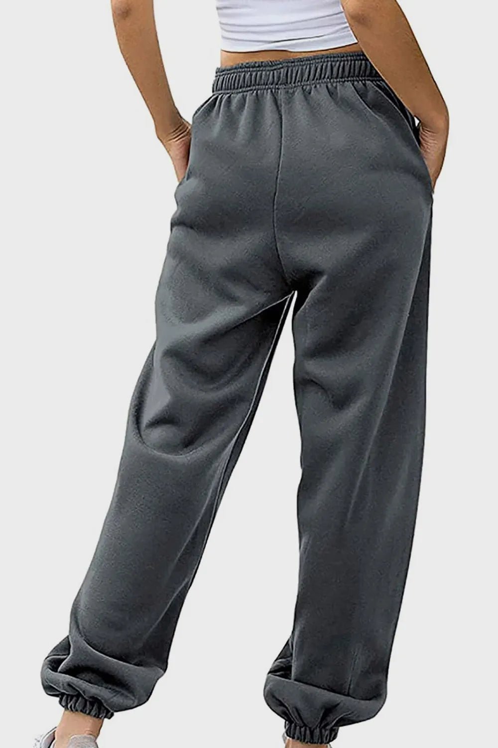 Elastic Waist Joggers with Pockets - Lookzlike